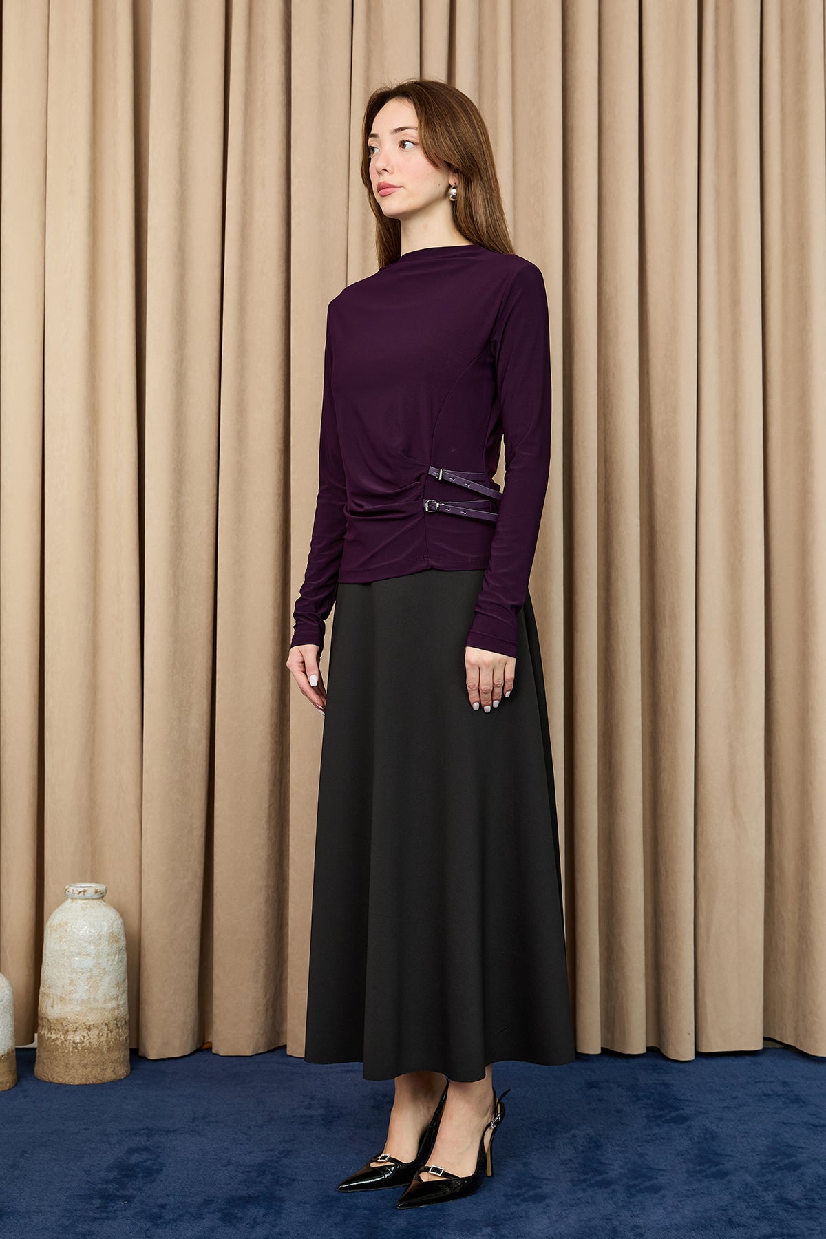 Kadın Kemer Detaylı Bluz -20721BLZ