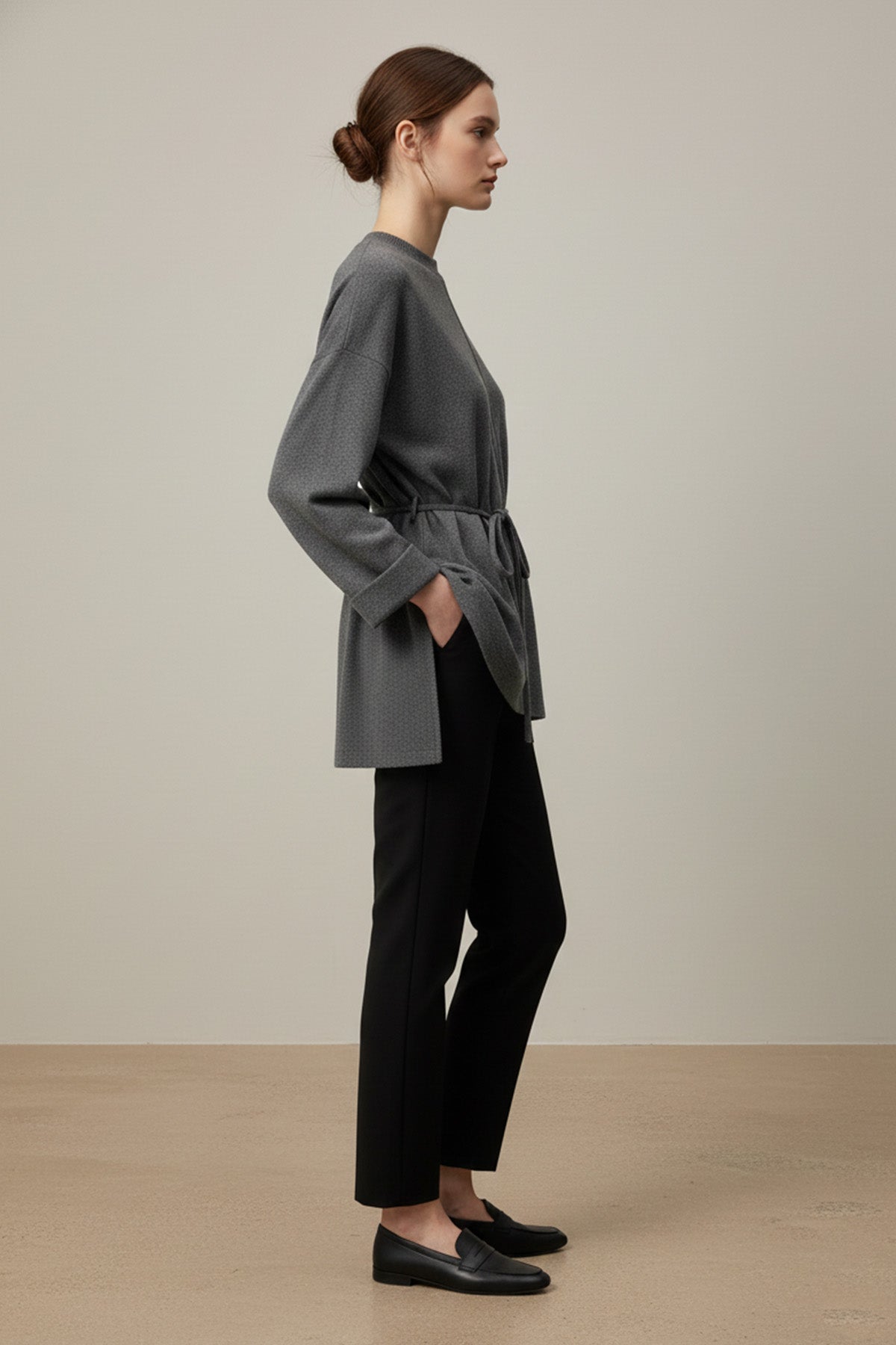 Kadın Kuşaklı Minimal Örme Tunik – 20725TBLZ