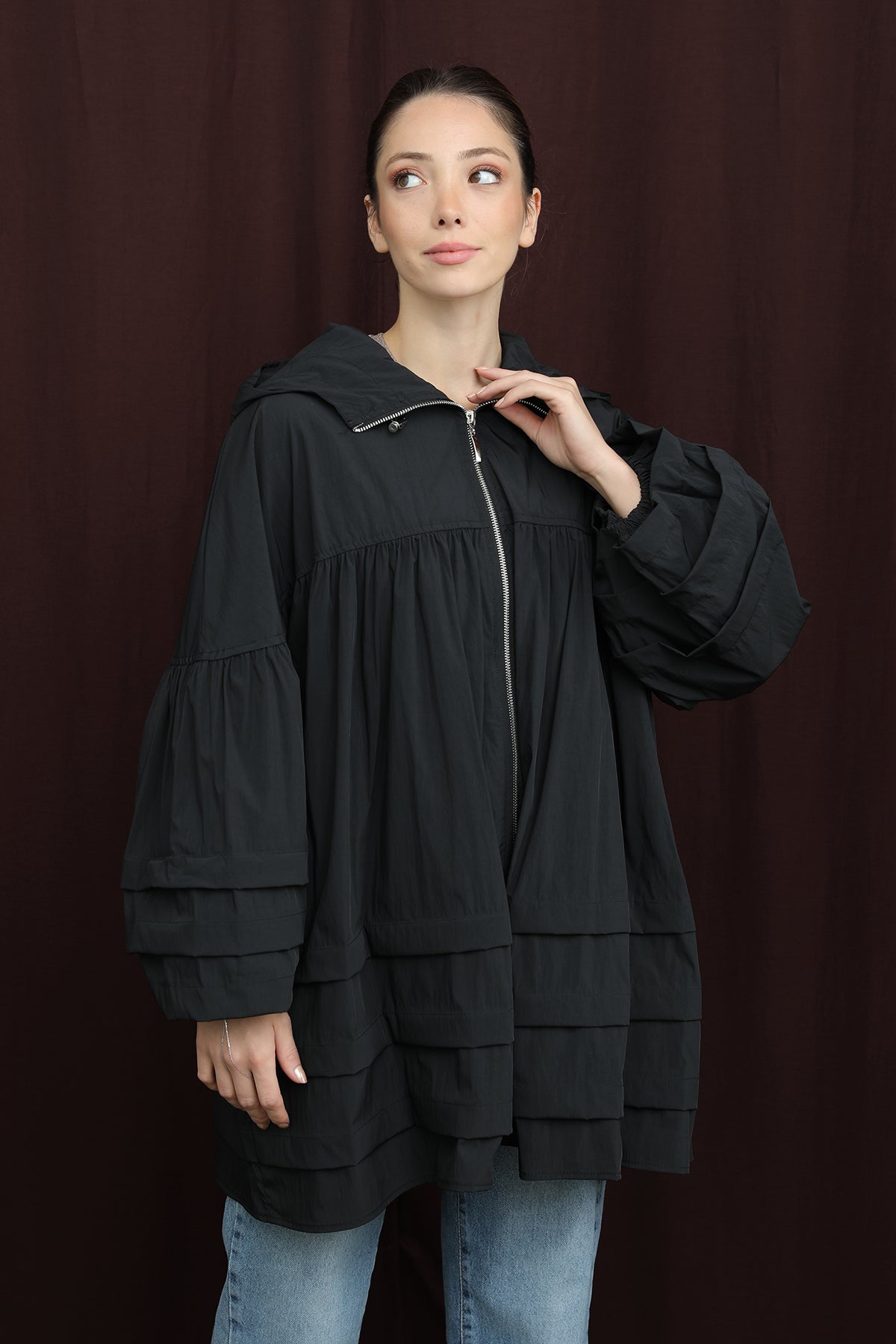 Kadın Katman Detaylı Kap - 32395MNT