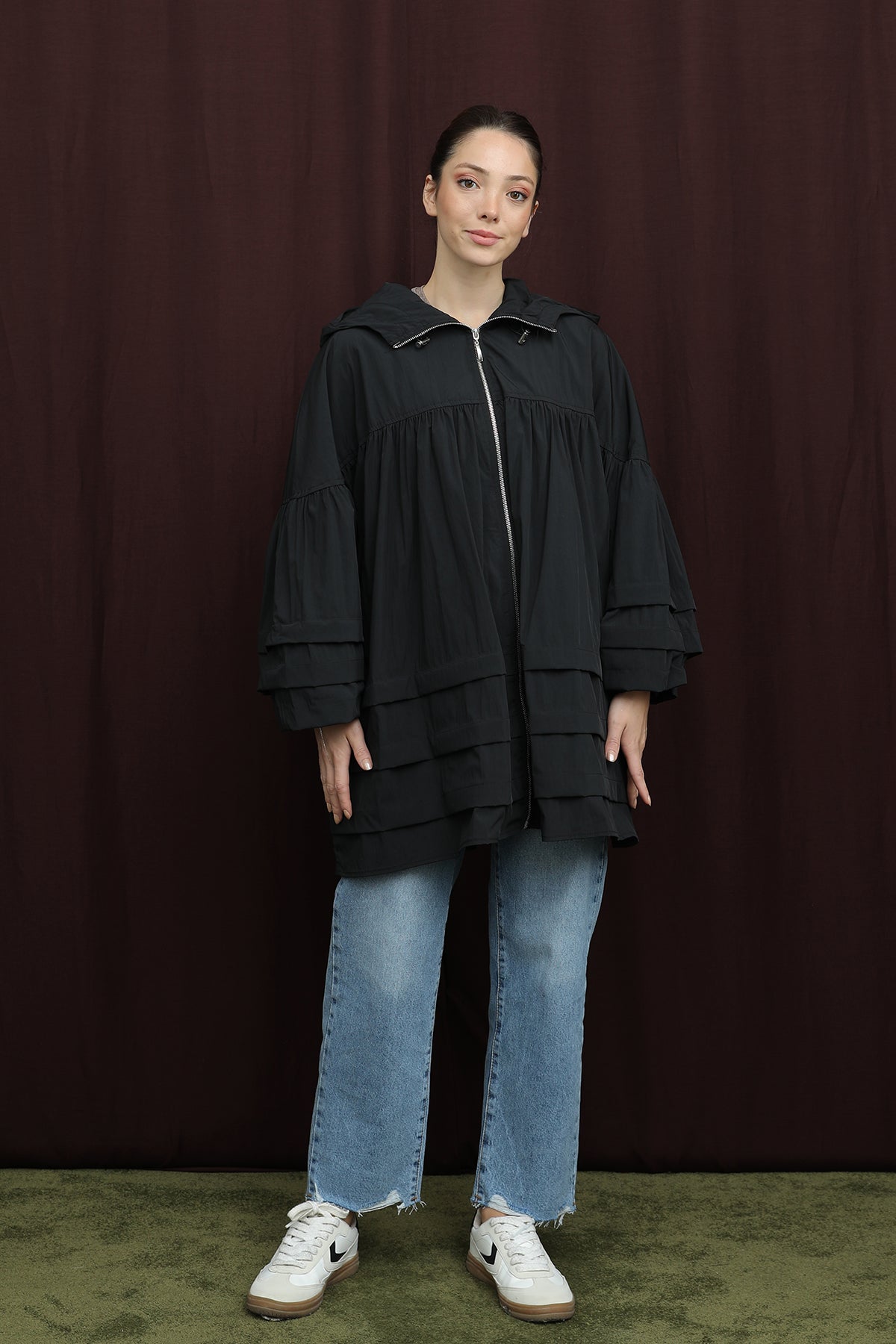 Kadın Katman Detaylı Kap - 32395MNT