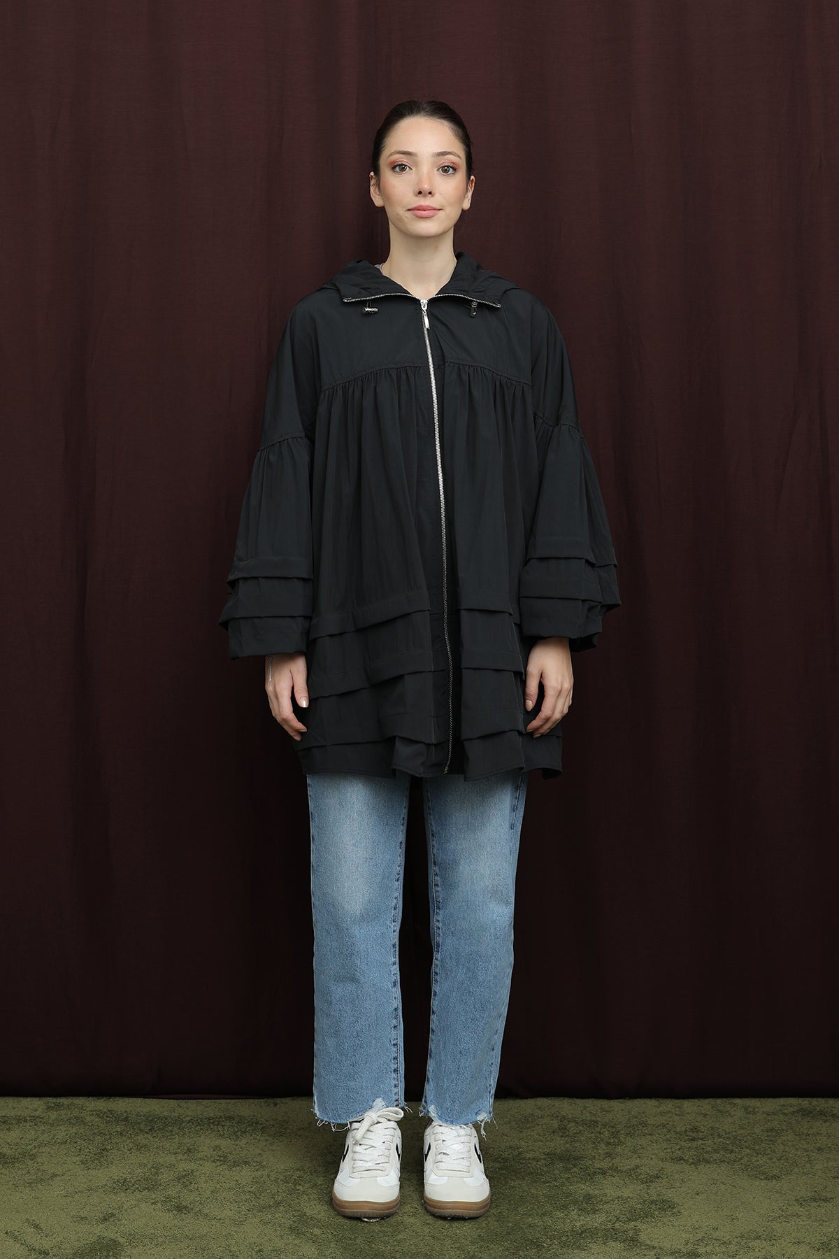 Kadın Katman Detaylı Kap - 32395MNT