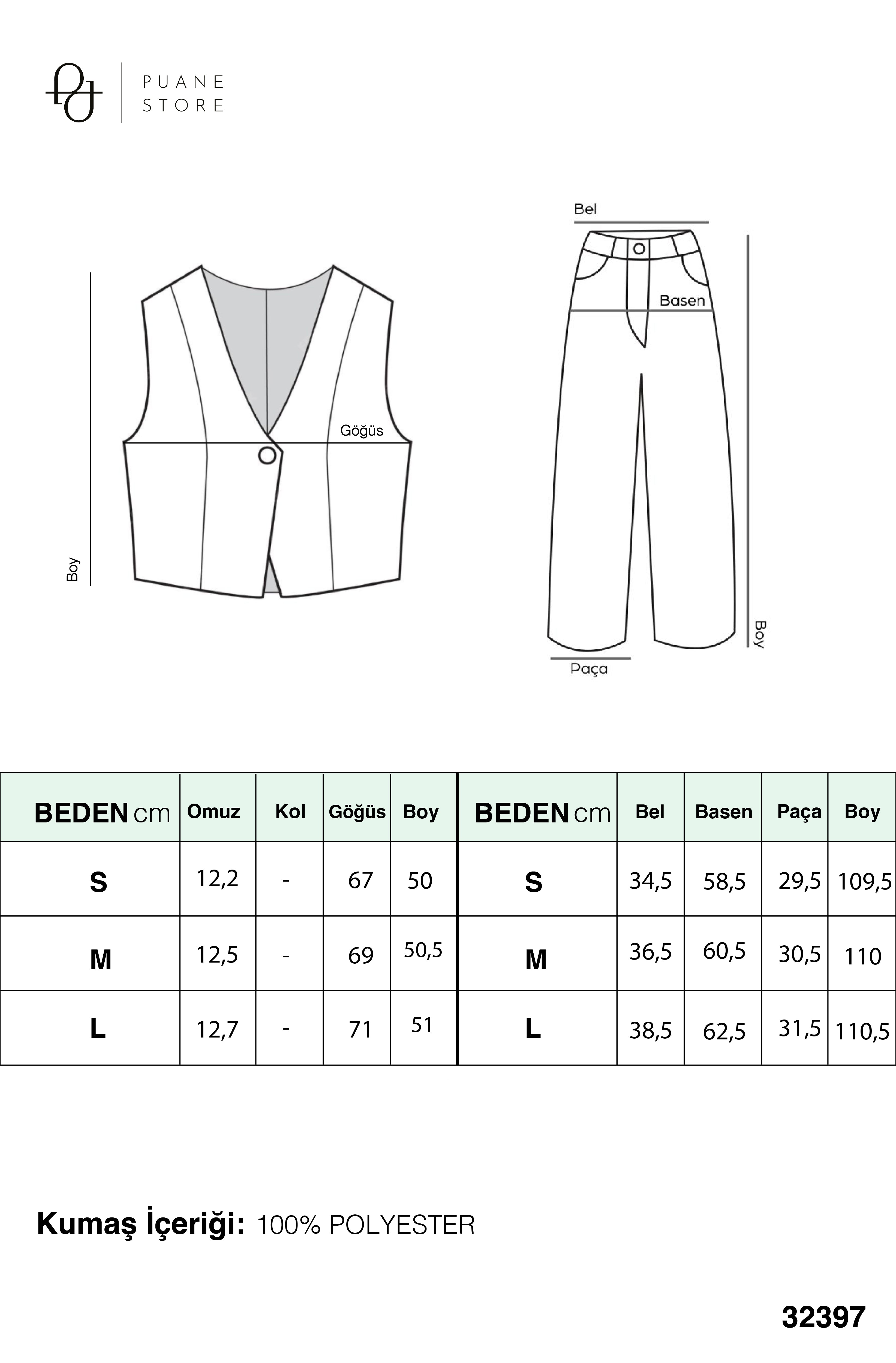 Kadın Kruvaze Yaka Kolsuz Takım - 32397TKS