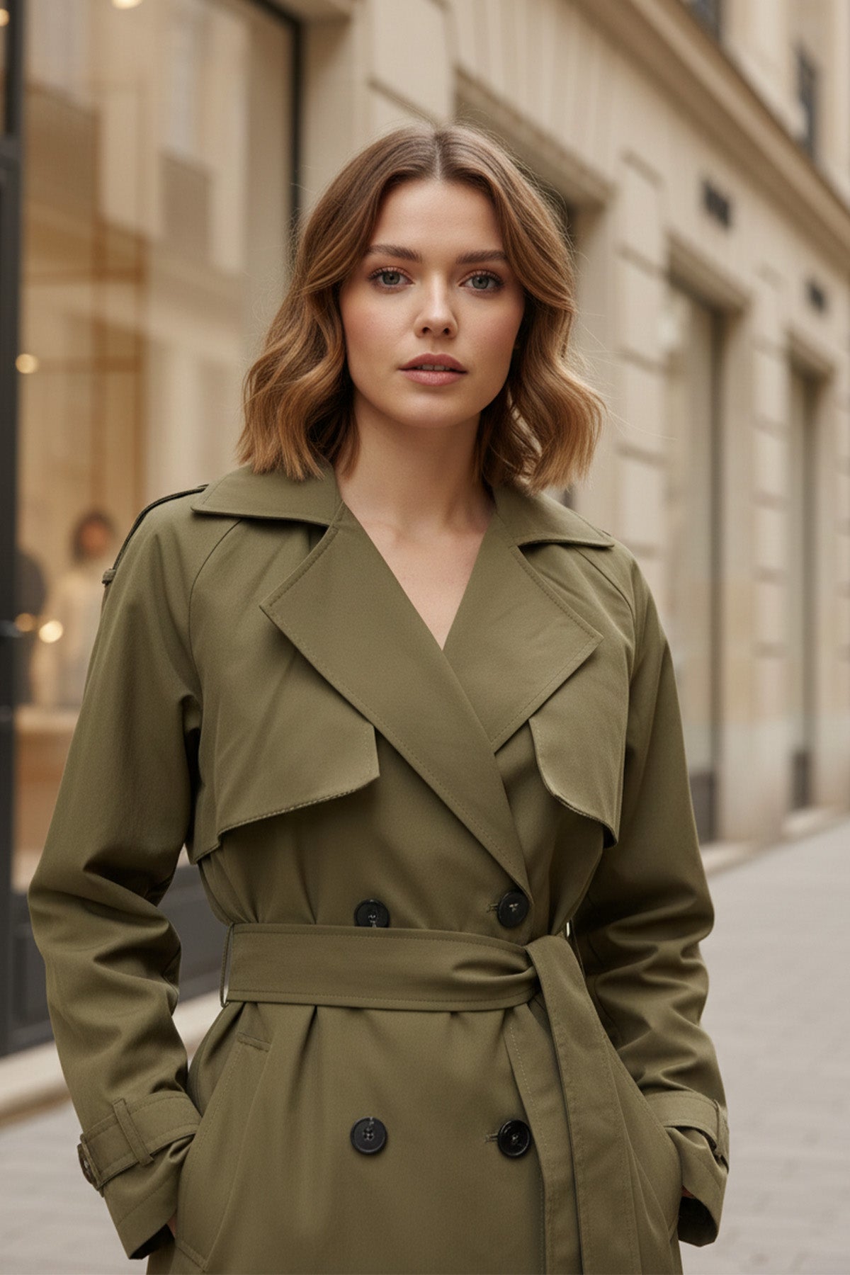 Kadın Kuşaklı Trench - 32403TRÇ