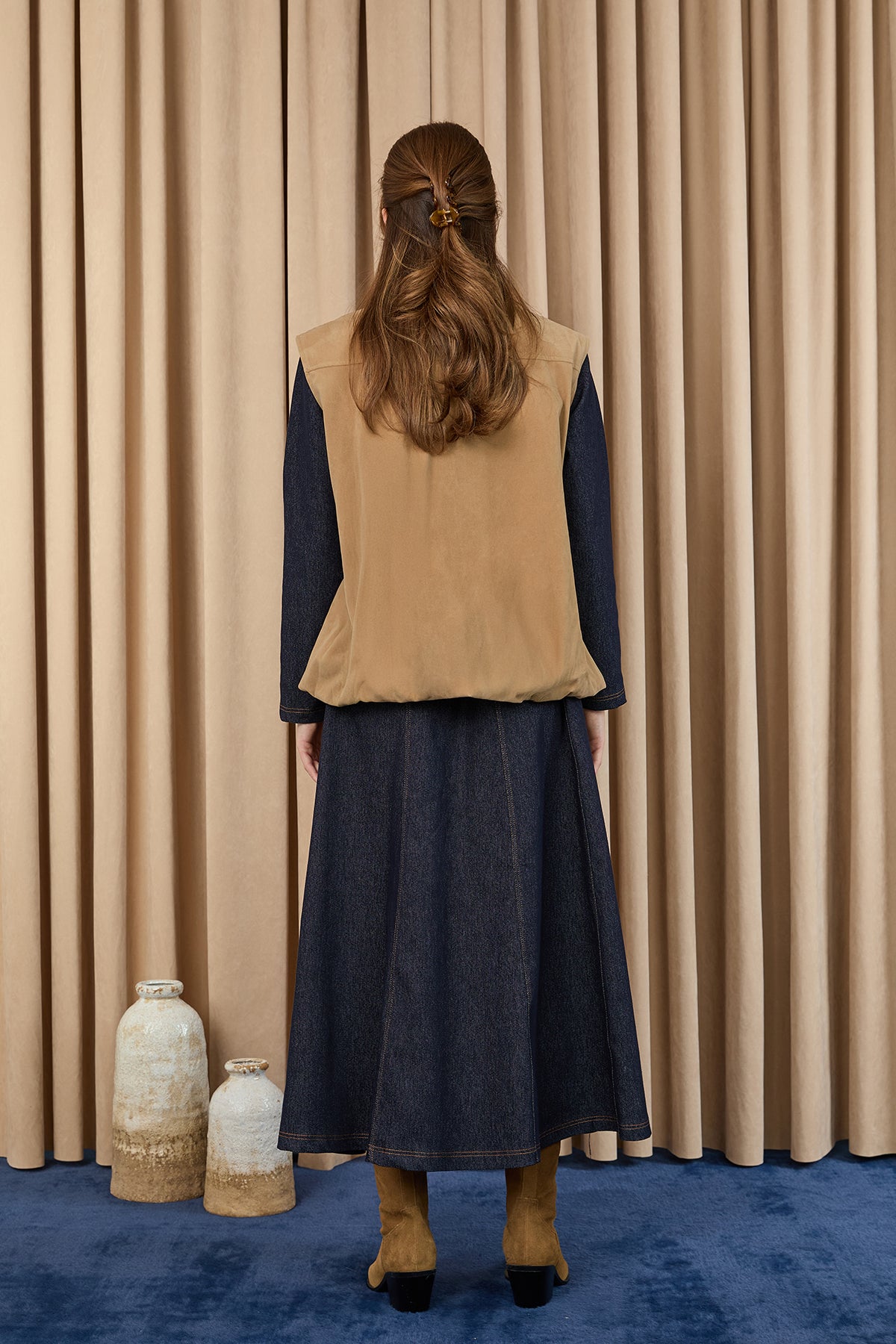 Kadın Cep Detaylı Süet Yelek - 32404YLK