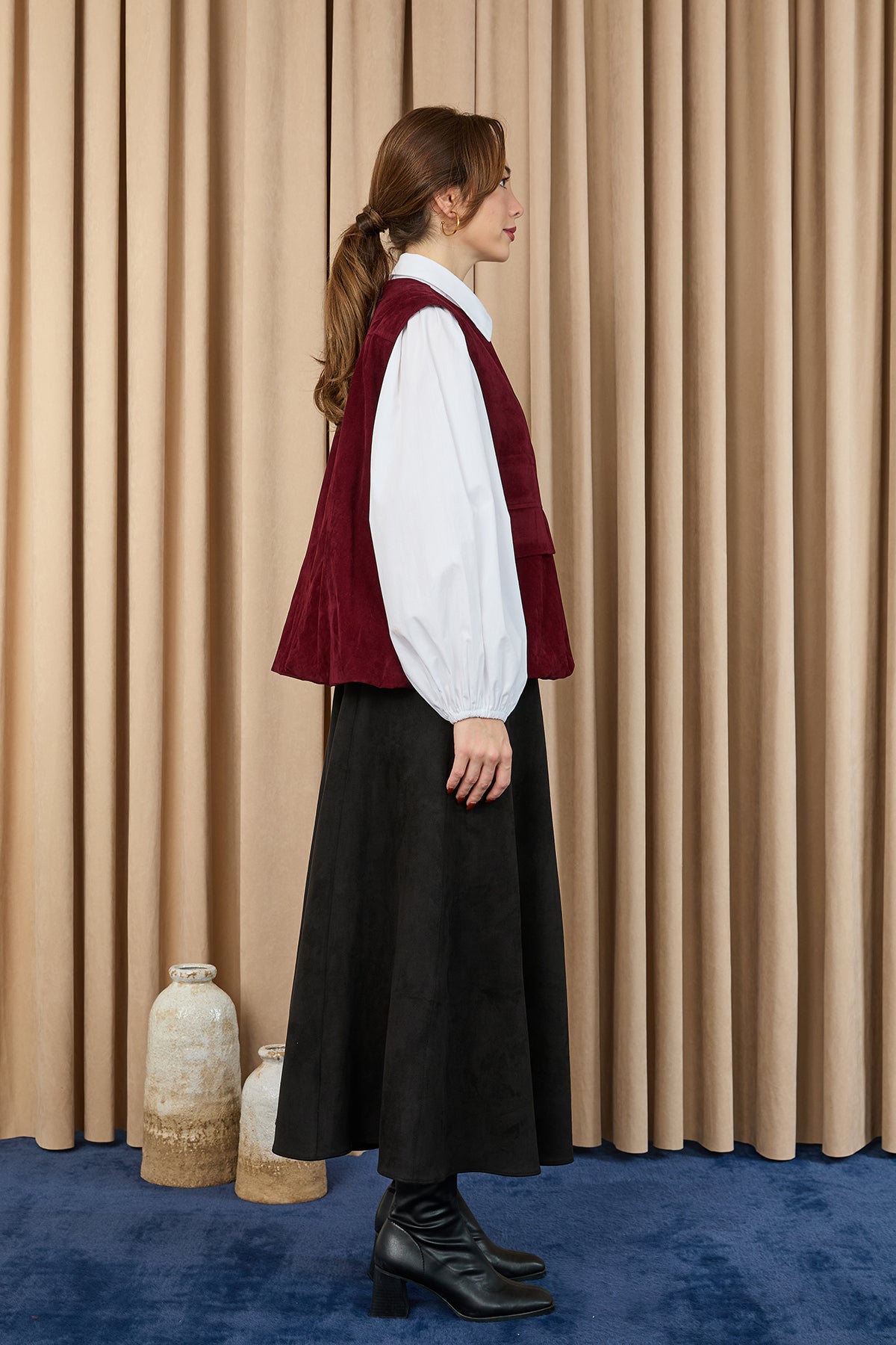 Kadın Cep Detaylı Süet Yelek - 32404YLK