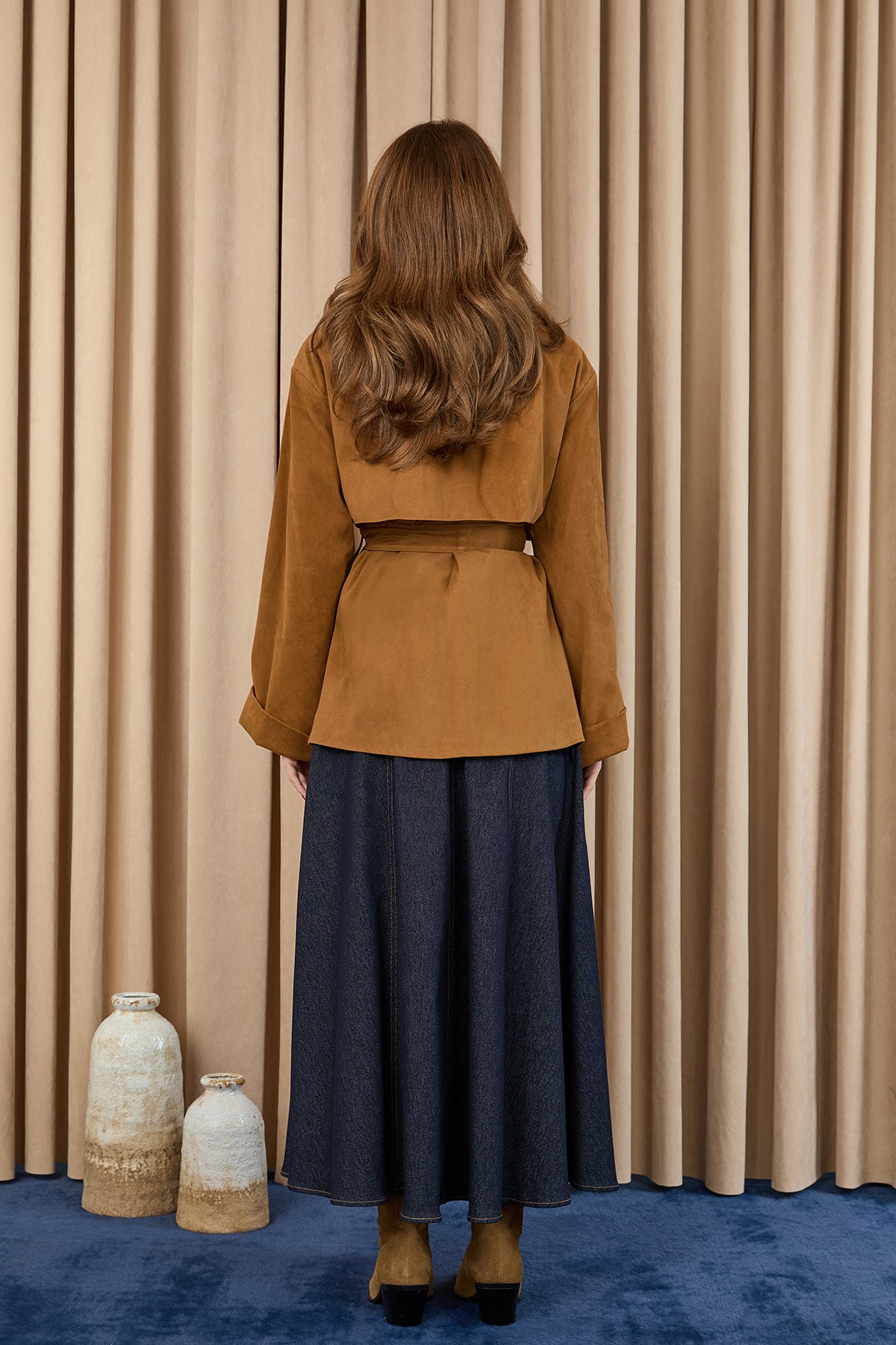 Kadın Broş Detaylı Kısa Trench - 32405