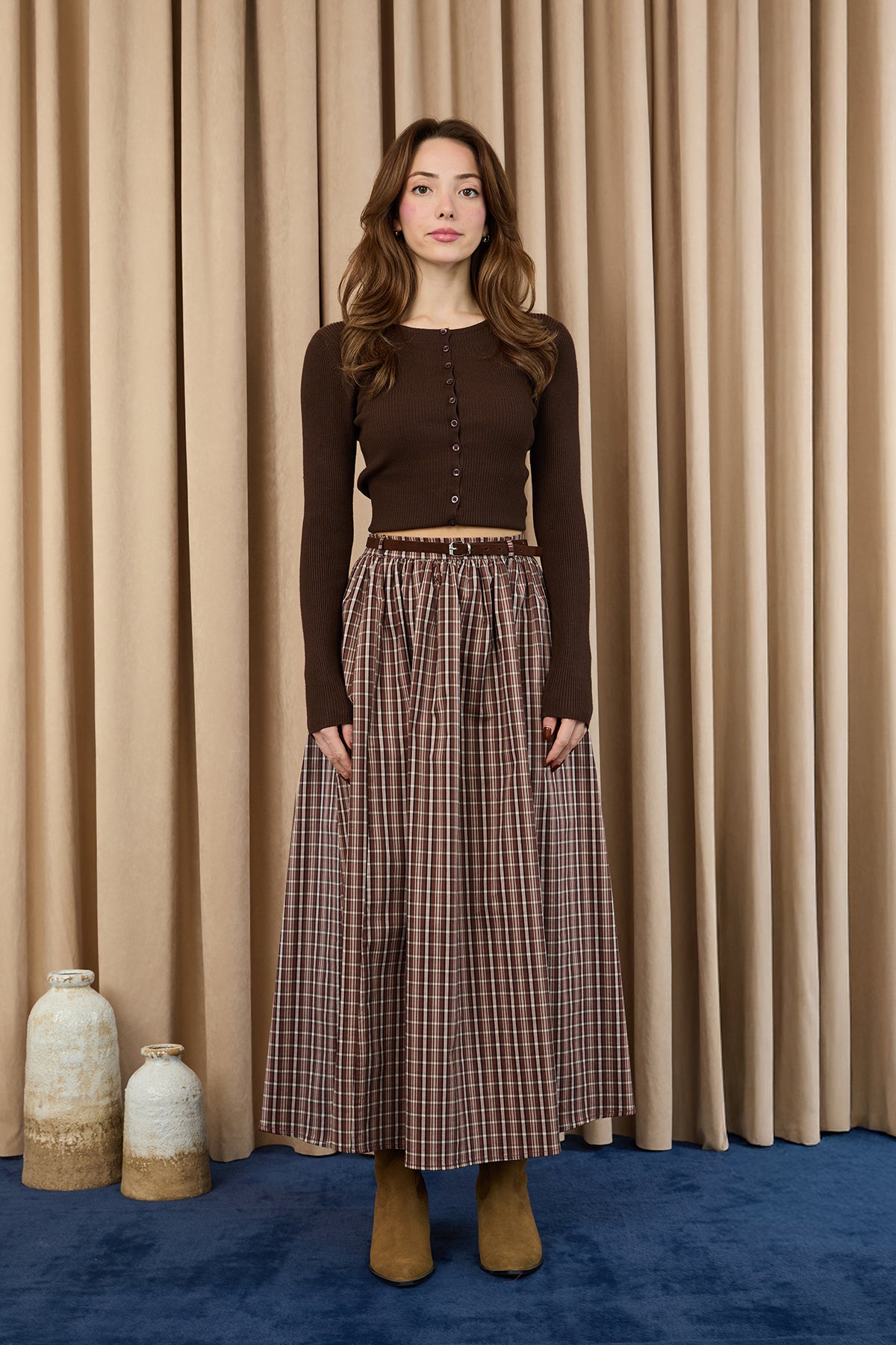 Kadın Ekose Etek - 32418ETK