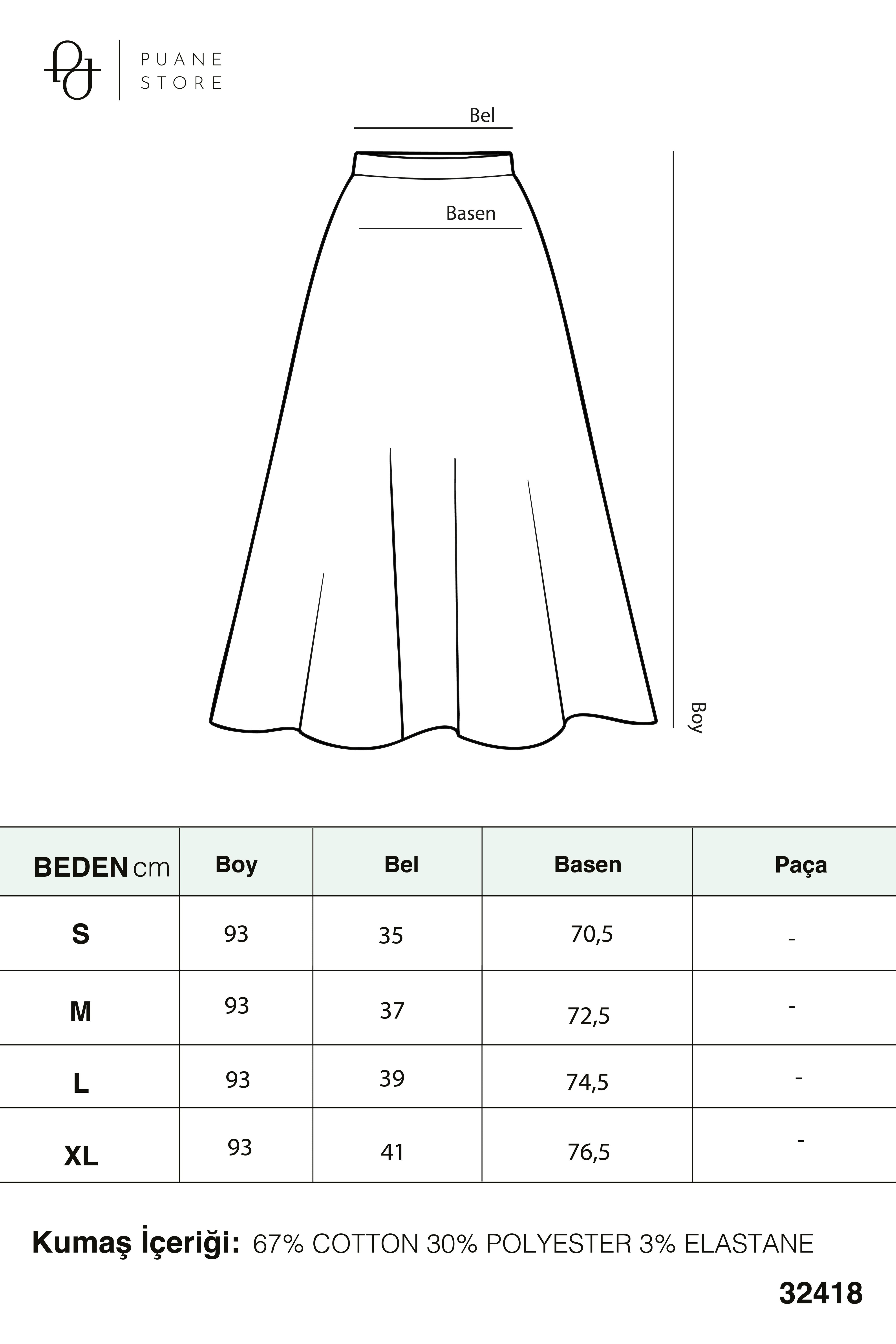 Kadın Ekose Etek - 32418ETK
