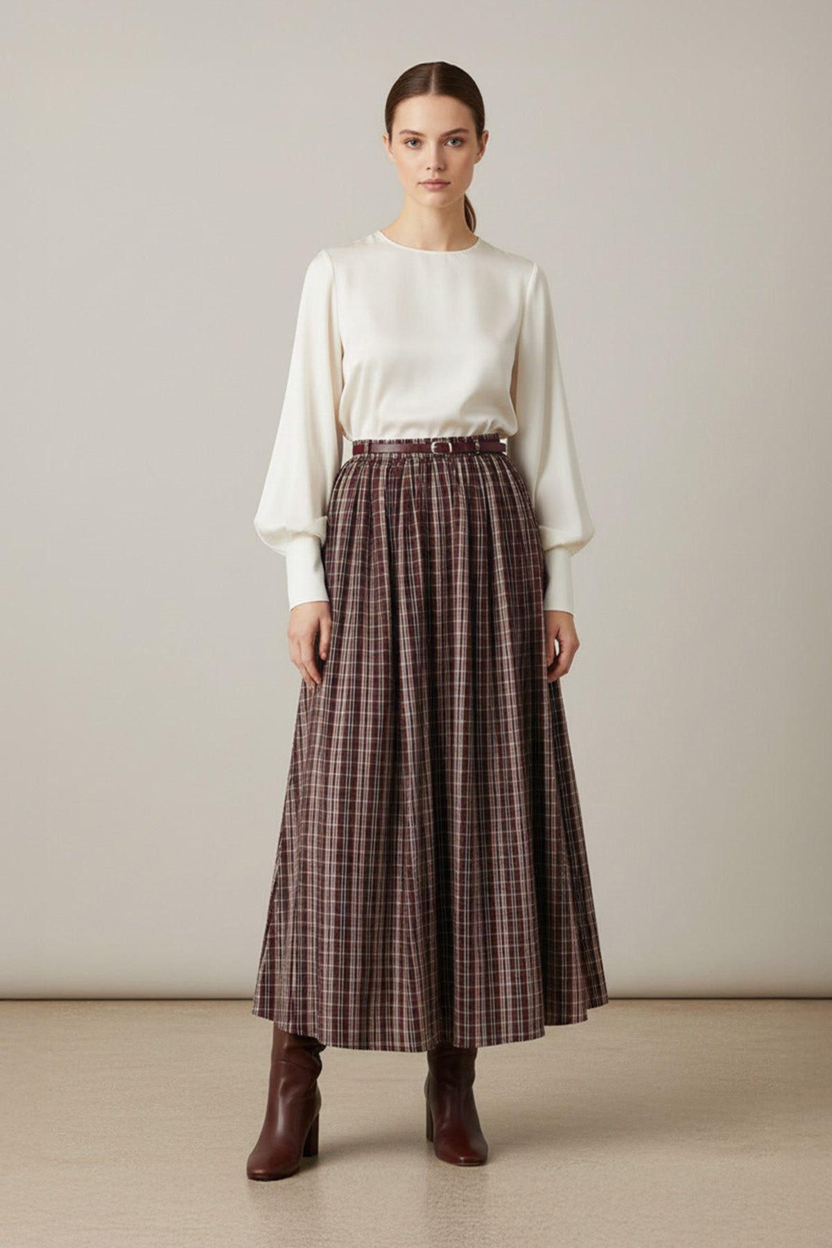 Kadın Ekose Etek - 32418ETK