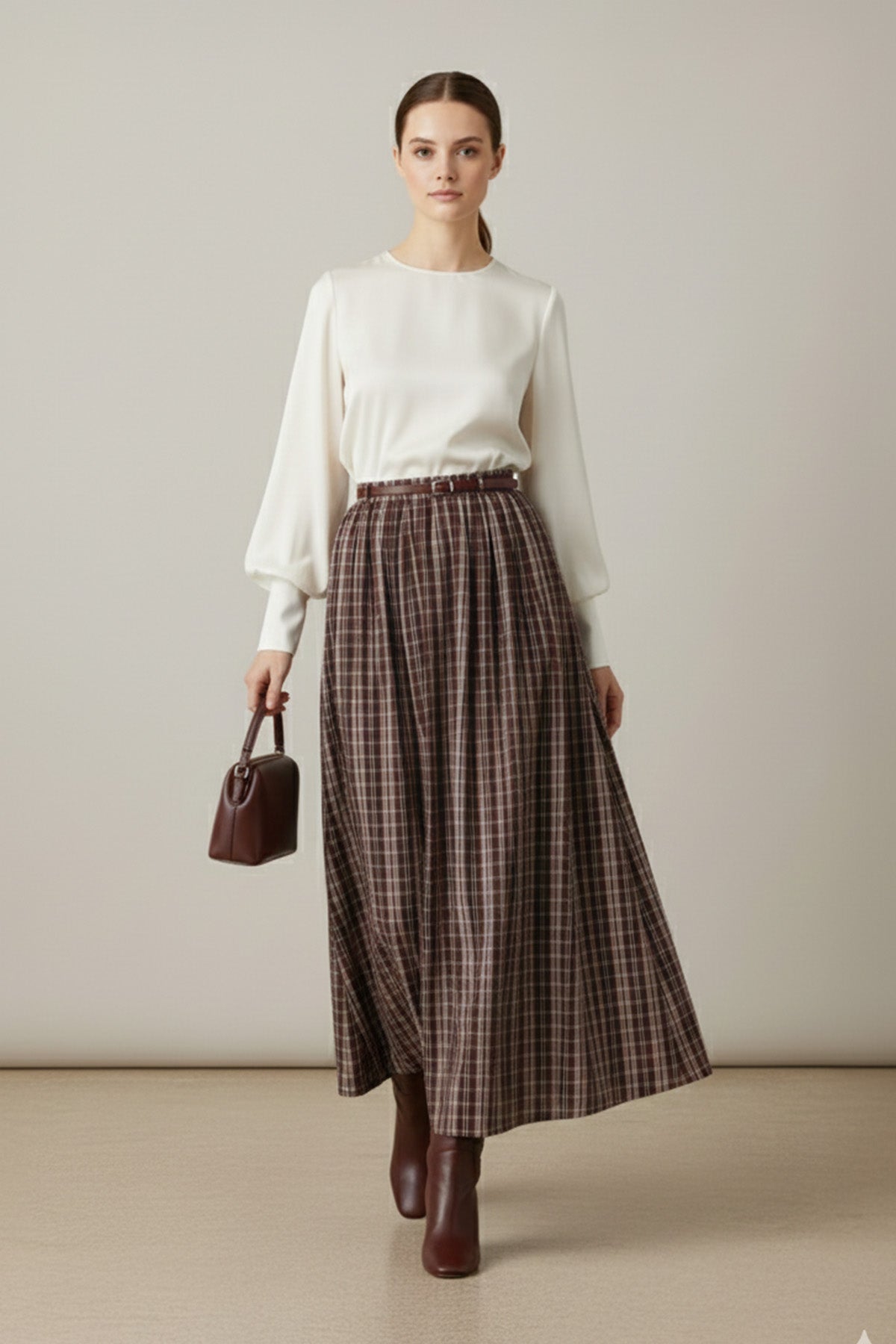 Kadın Ekose Etek - 32418ETK