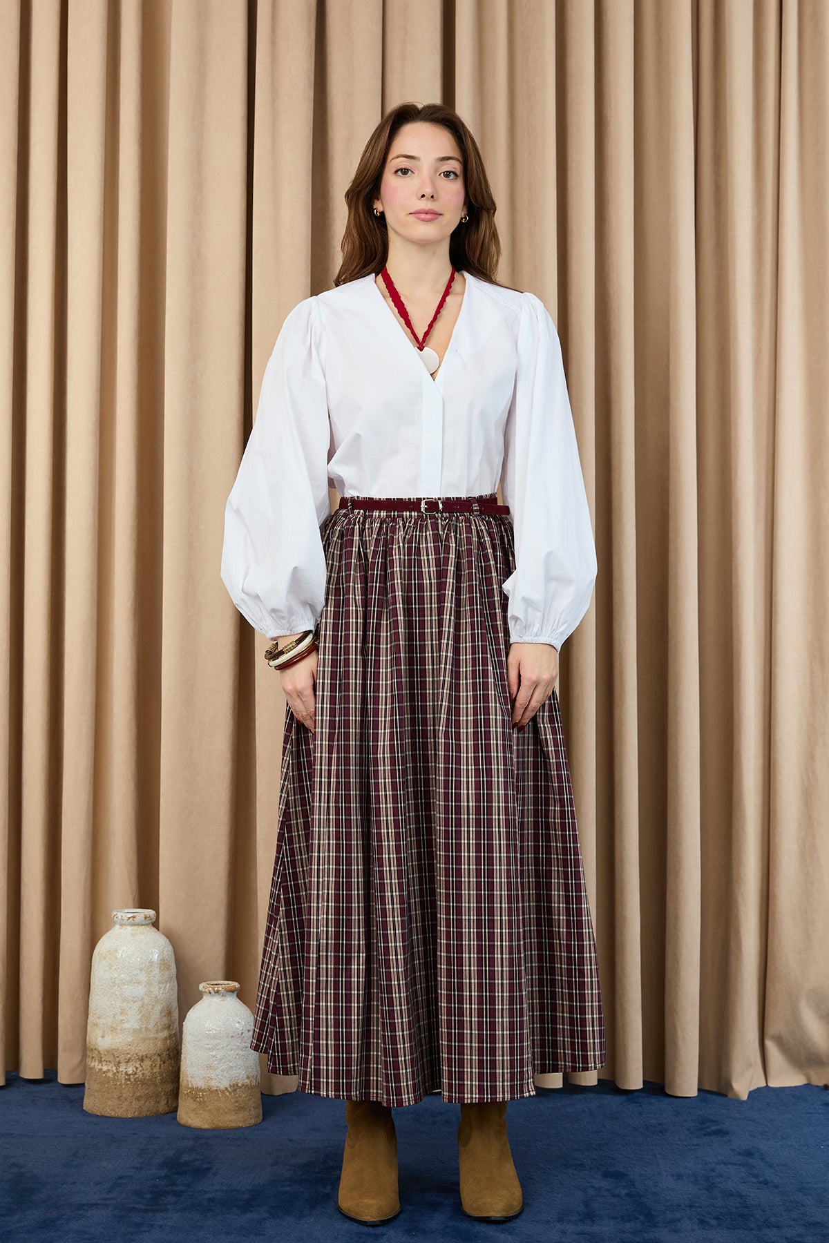 Kadın Ekose Etek - 32418ETK