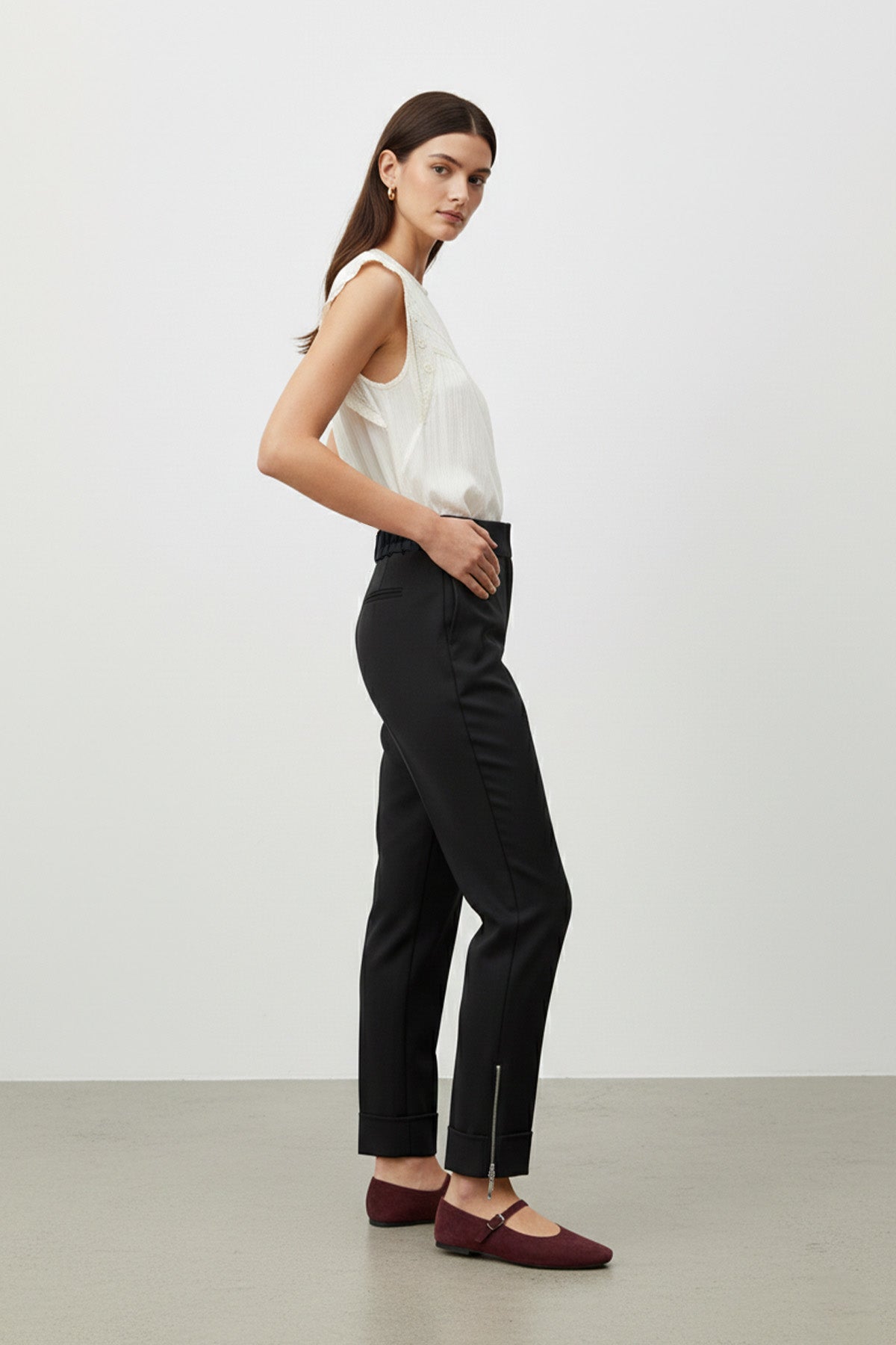 Kadın Paça Fermuar Detaylı Klasik Pantolon – 18294PNT