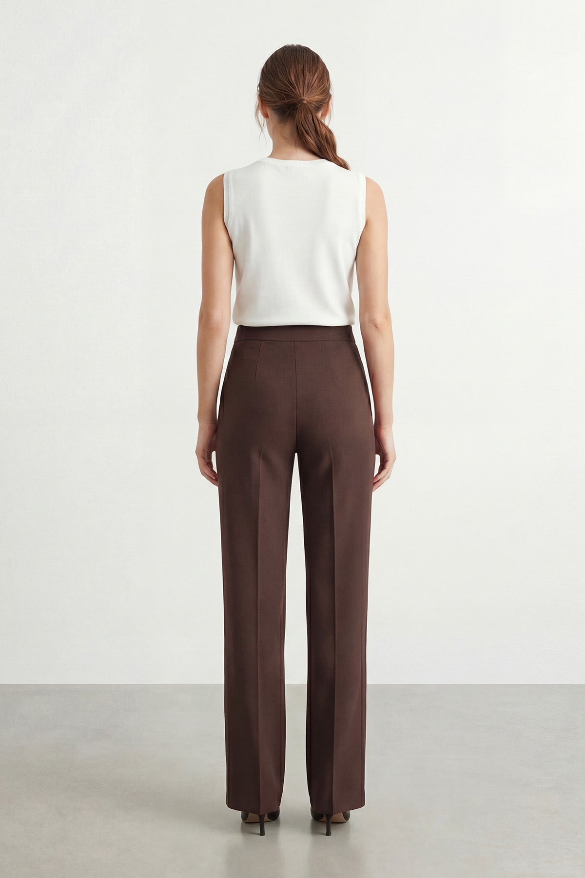 Kadın Yüksek Bel Geniş Paça Pantolon – 18298PNT