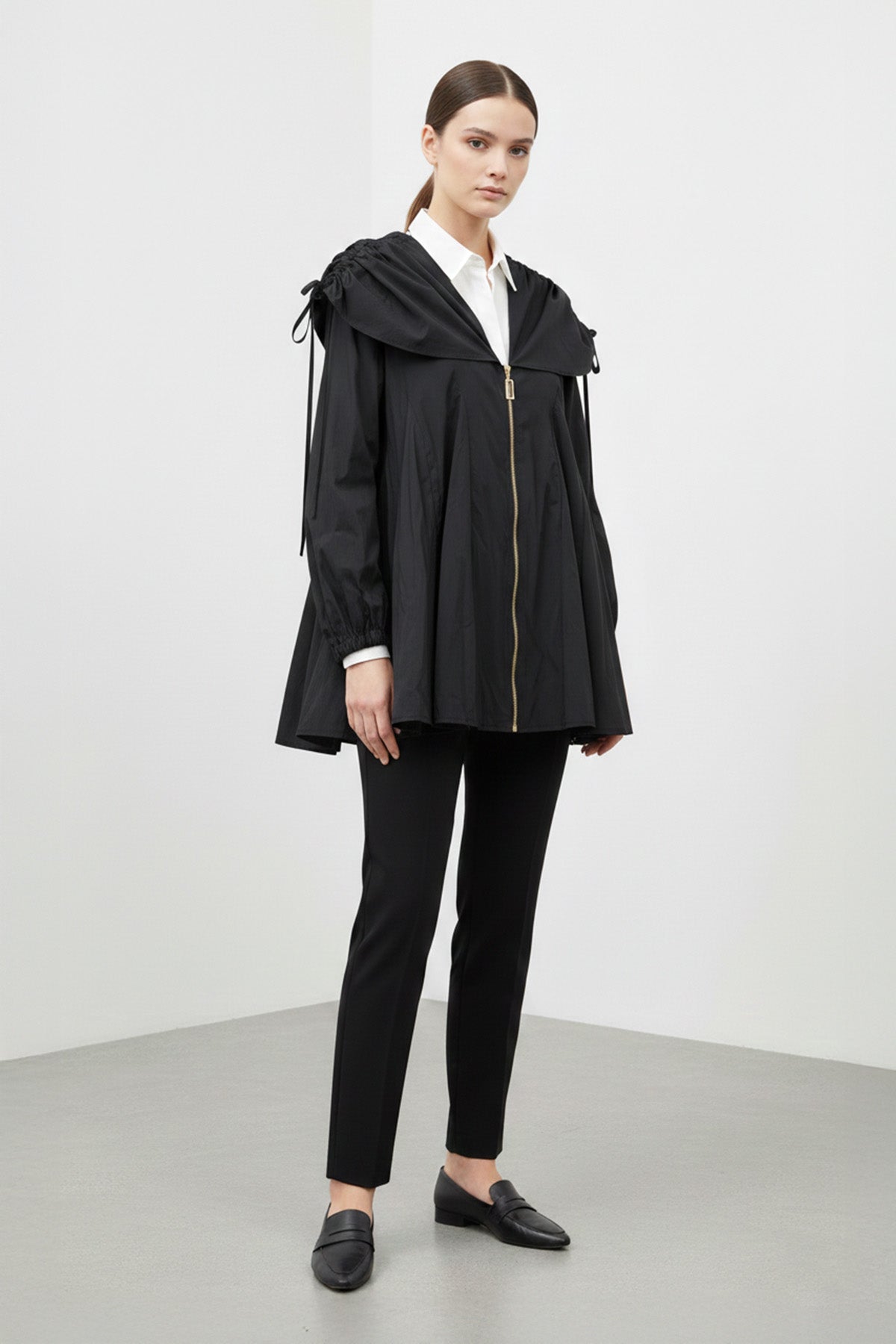 Kadın Salaş Yaka Detaylı Ceket -32457CKT