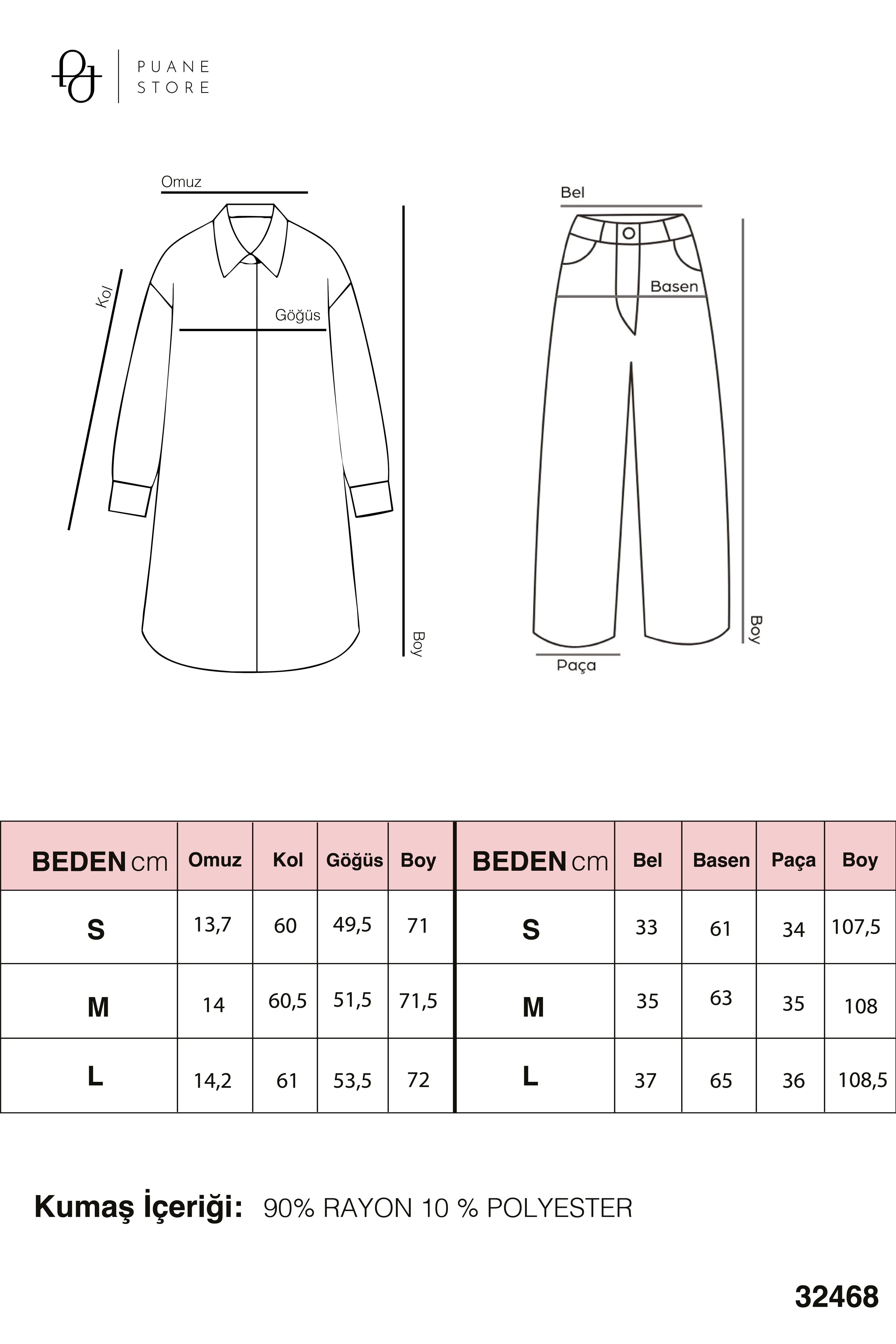 Kadın Kuşaklı Ceket ve Bol Paça Pantolon Takım-32468TKS