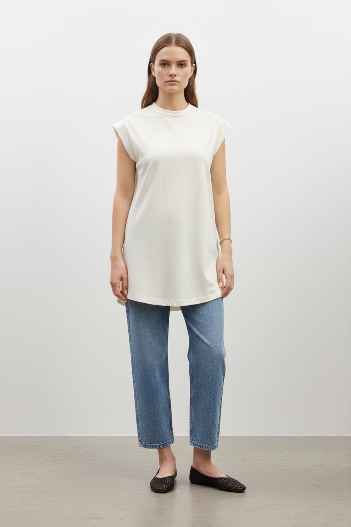 Minimal Kesim Oversize T-Shirt-40016