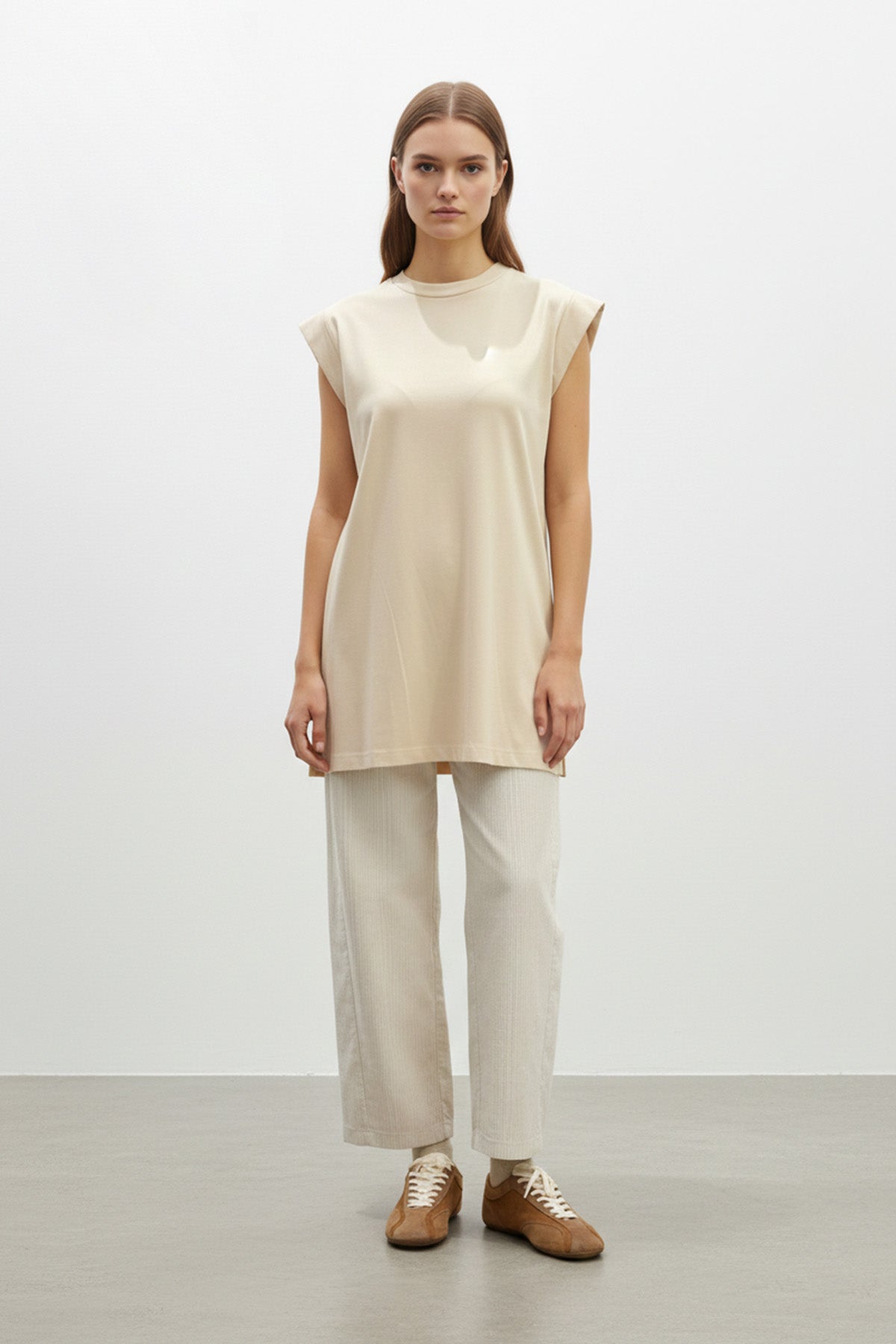 Minimal Kesim Oversize T-Shirt-40016