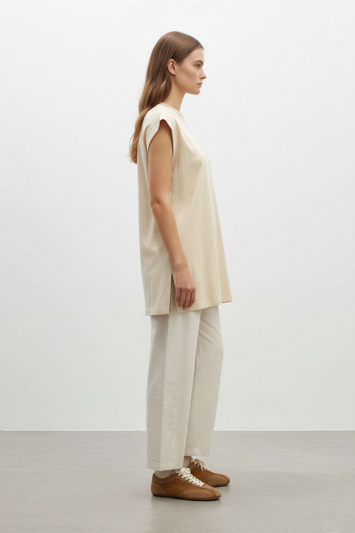 Minimal Kesim Oversize T-Shirt-40016