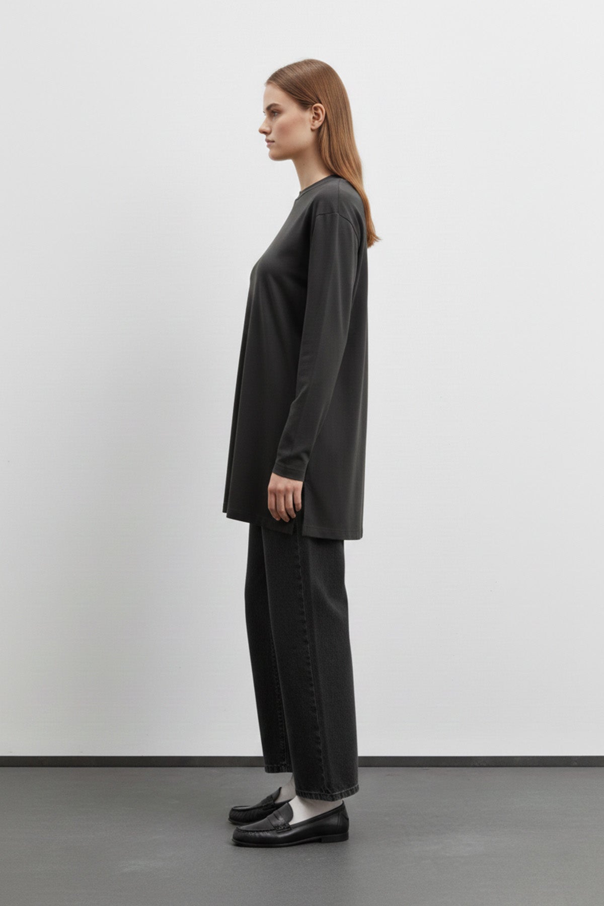 Kadın Basic Uzun Kollu Salaş Tunik-40017