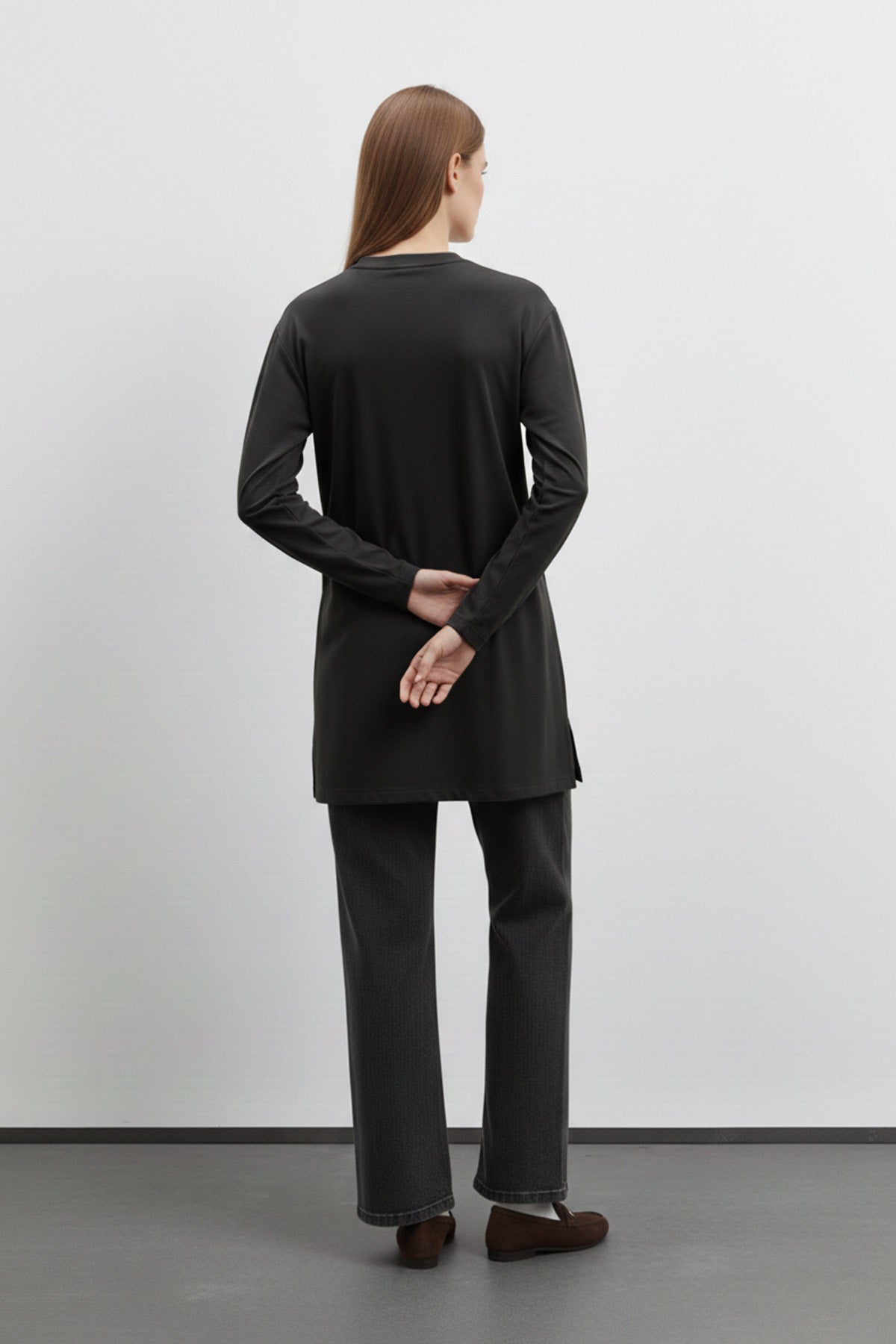 Kadın Basic Uzun Kollu Salaş Tunik-40017