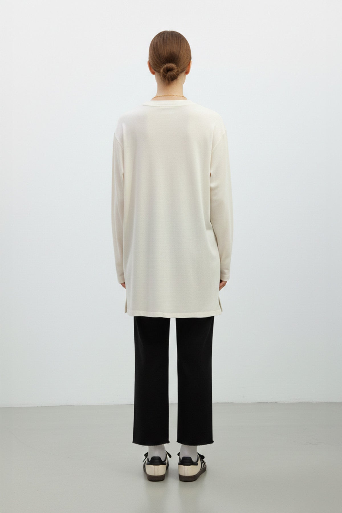 Kadın Basic Uzun Kollu Salaş Tunik-40017