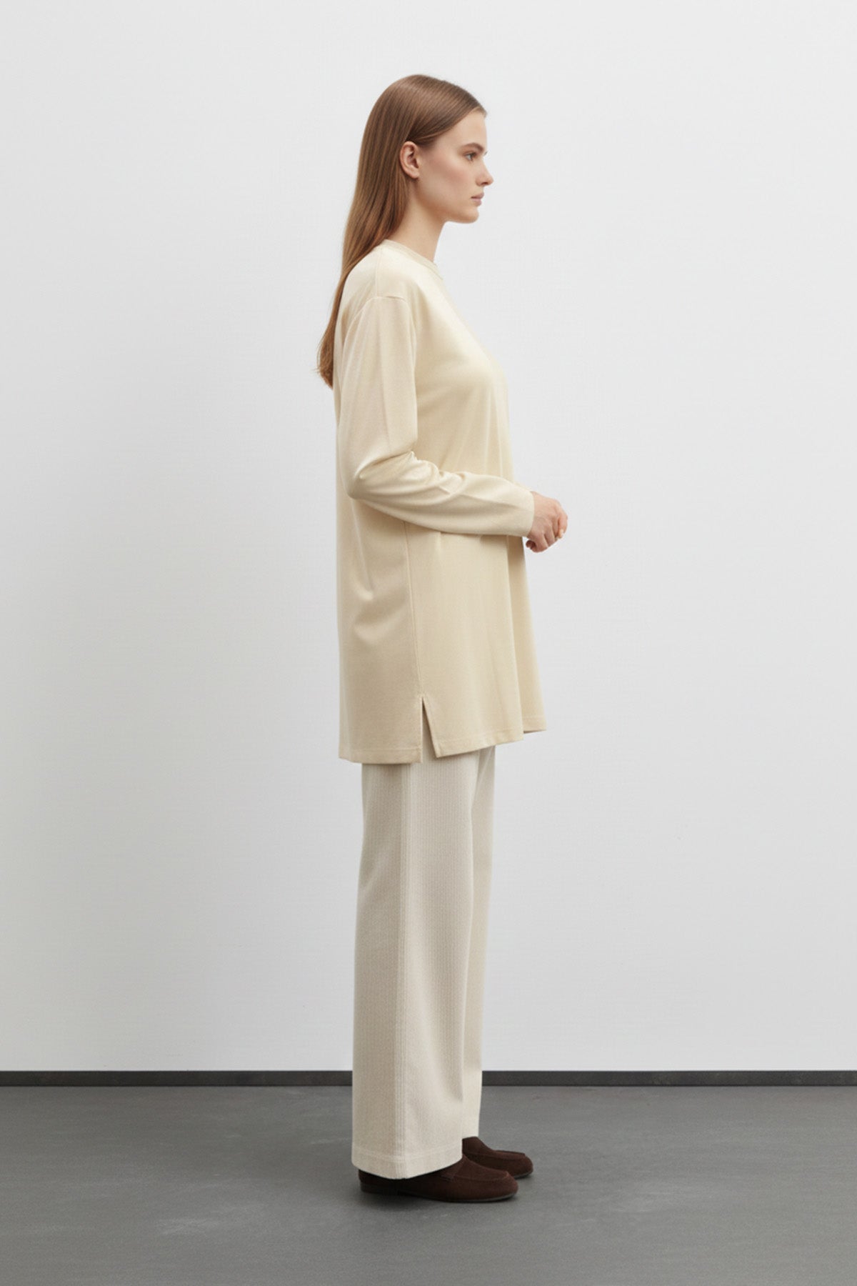 Kadın Basic Uzun Kollu Salaş Tunik-40017