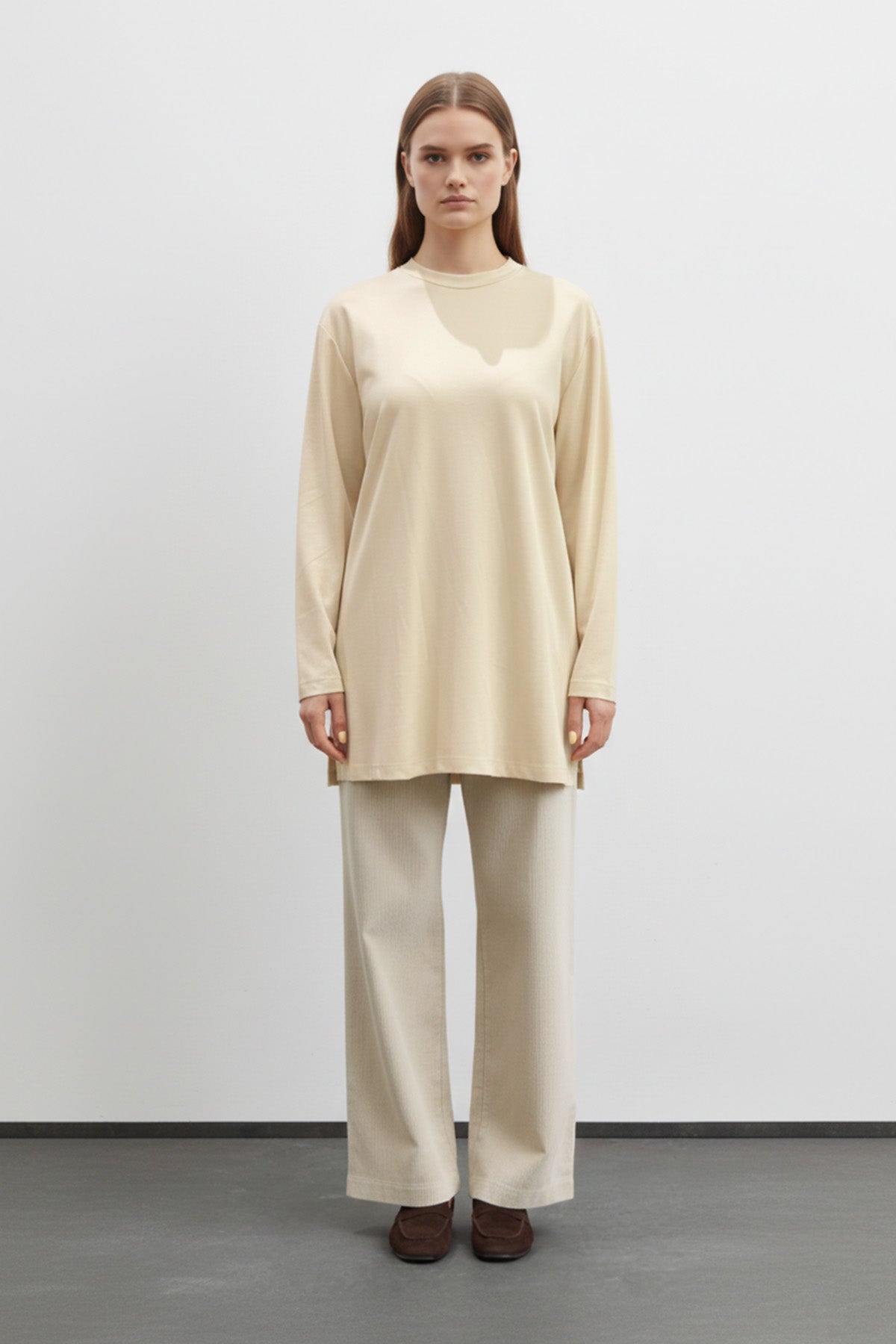 Kadın Basic Uzun Kollu Salaş Tunik-40017