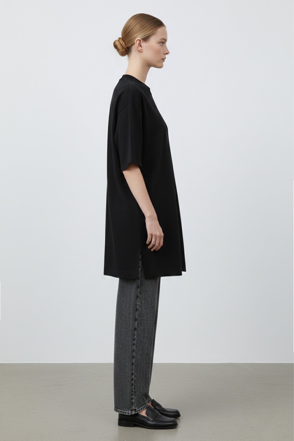 Kadın Uzun Bol Kesim Tshirt - 40009TSH