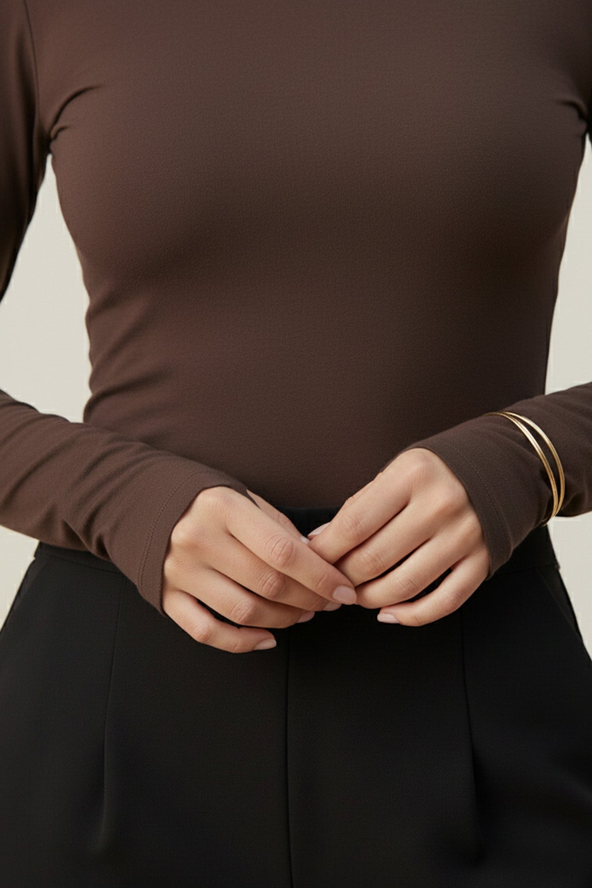 Kadın Parmak Geçirmeli Uzun Kollu Bluz - 40020BLZ