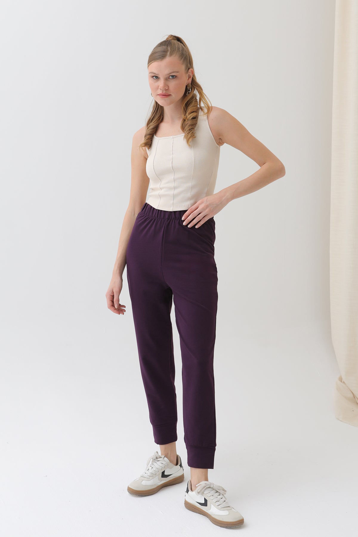 Kadın Ribana Detaylı Eşofman Altı - 30189PNT