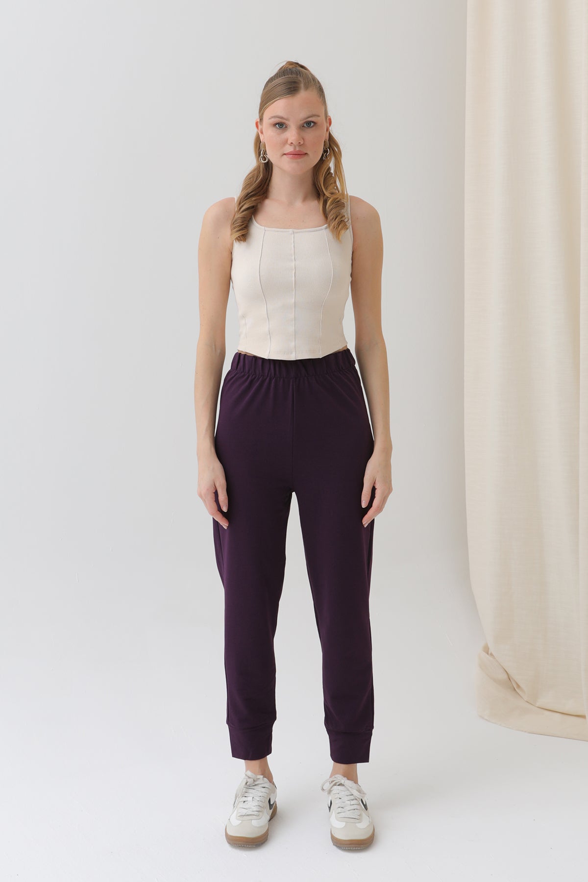 Kadın Ribana Detaylı Eşofman Altı - 30189PNT