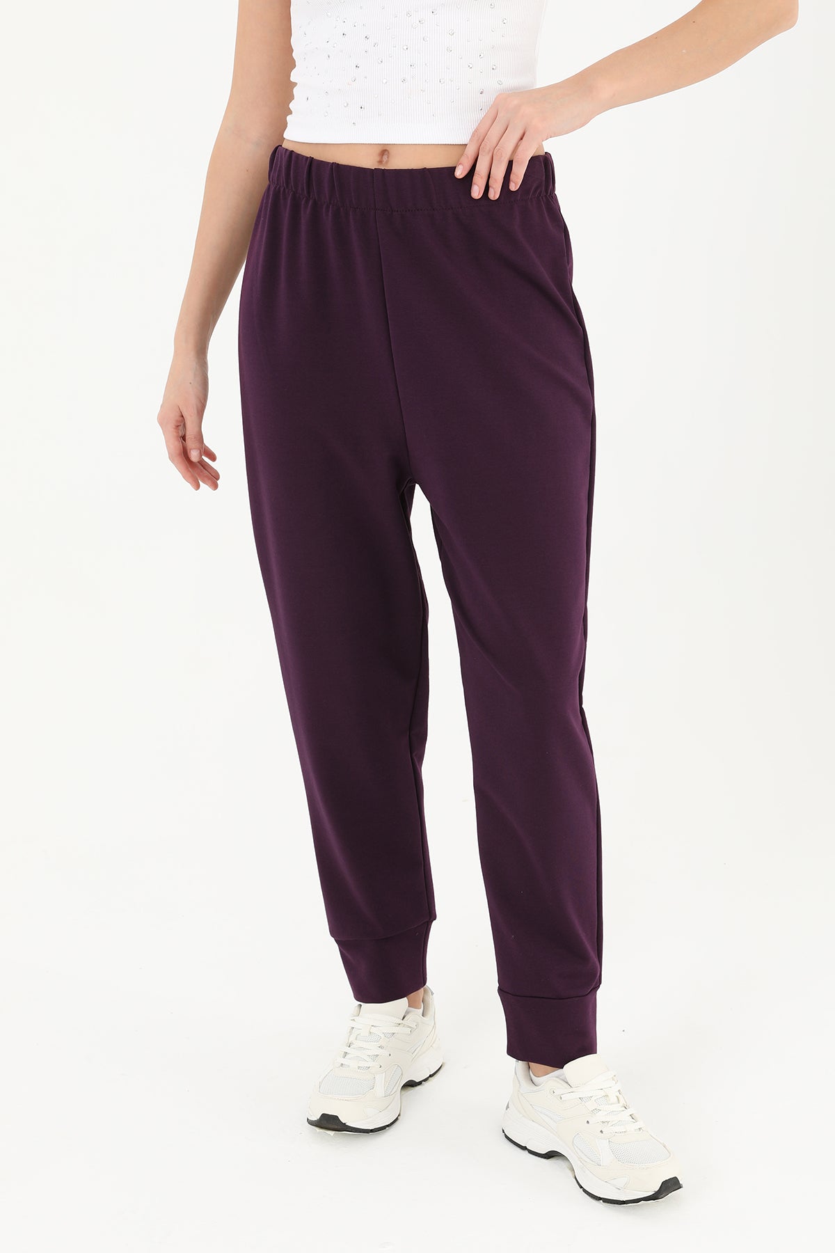 Kadın Ribana Detaylı Eşofman Altı - 30189PNT