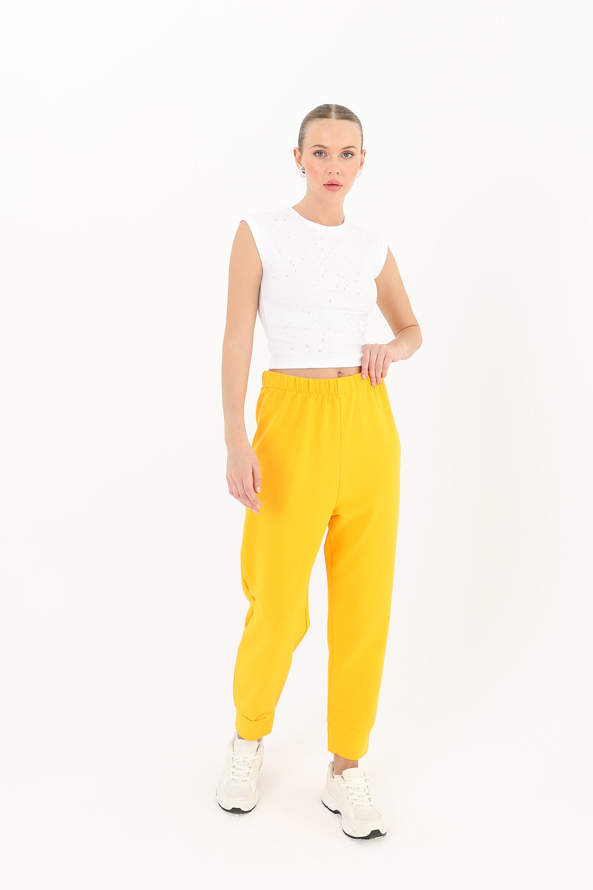 Kadın Ribana Detaylı Eşofman Altı - 30189PNT