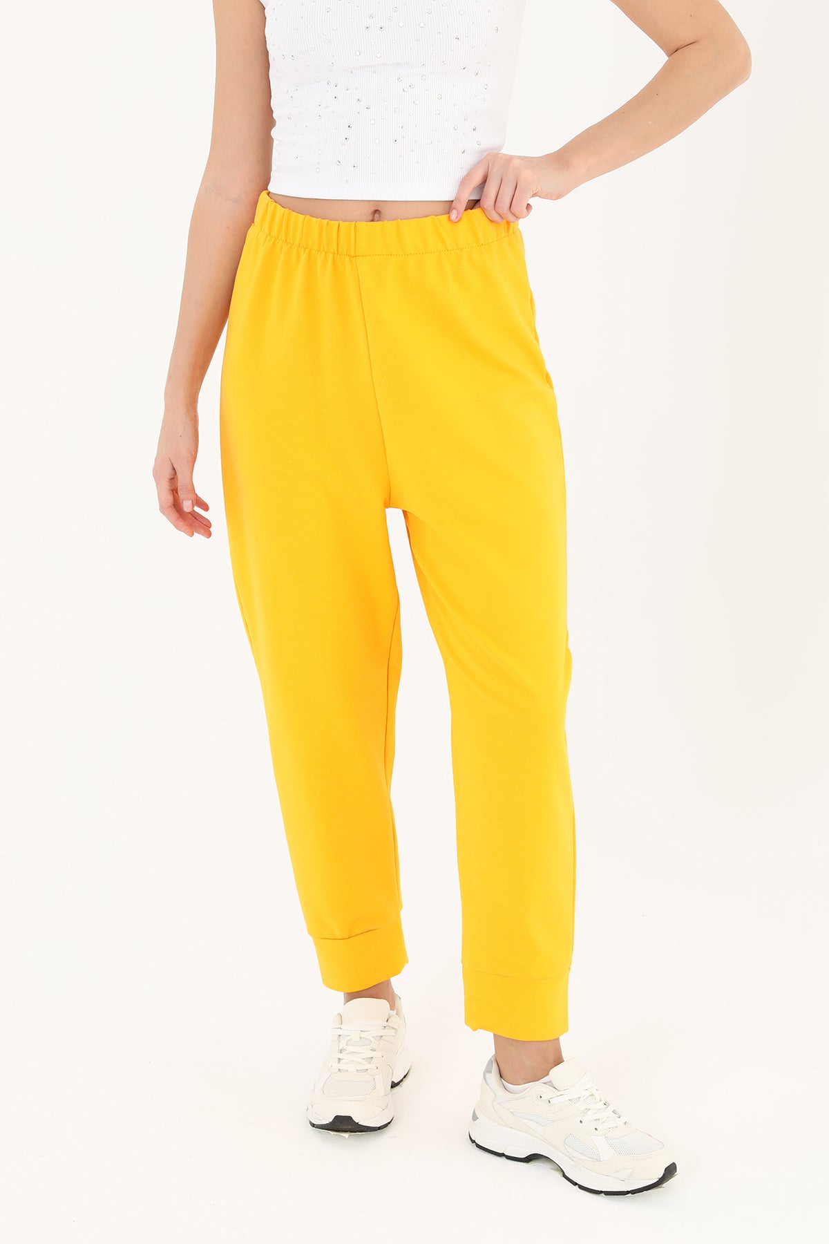 Kadın Ribana Detaylı Eşofman Altı - 30189PNT