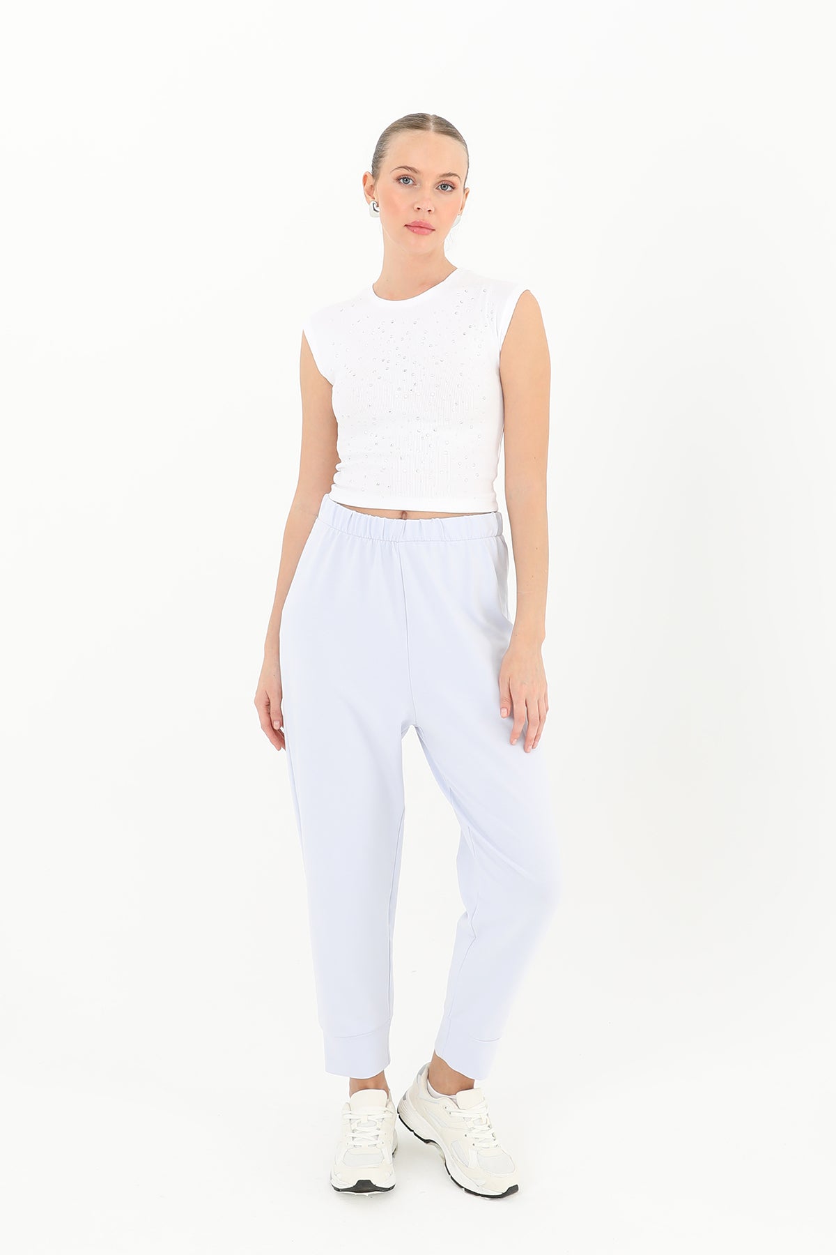 Kadın Ribana Detaylı Eşofman Altı - 30189PNT