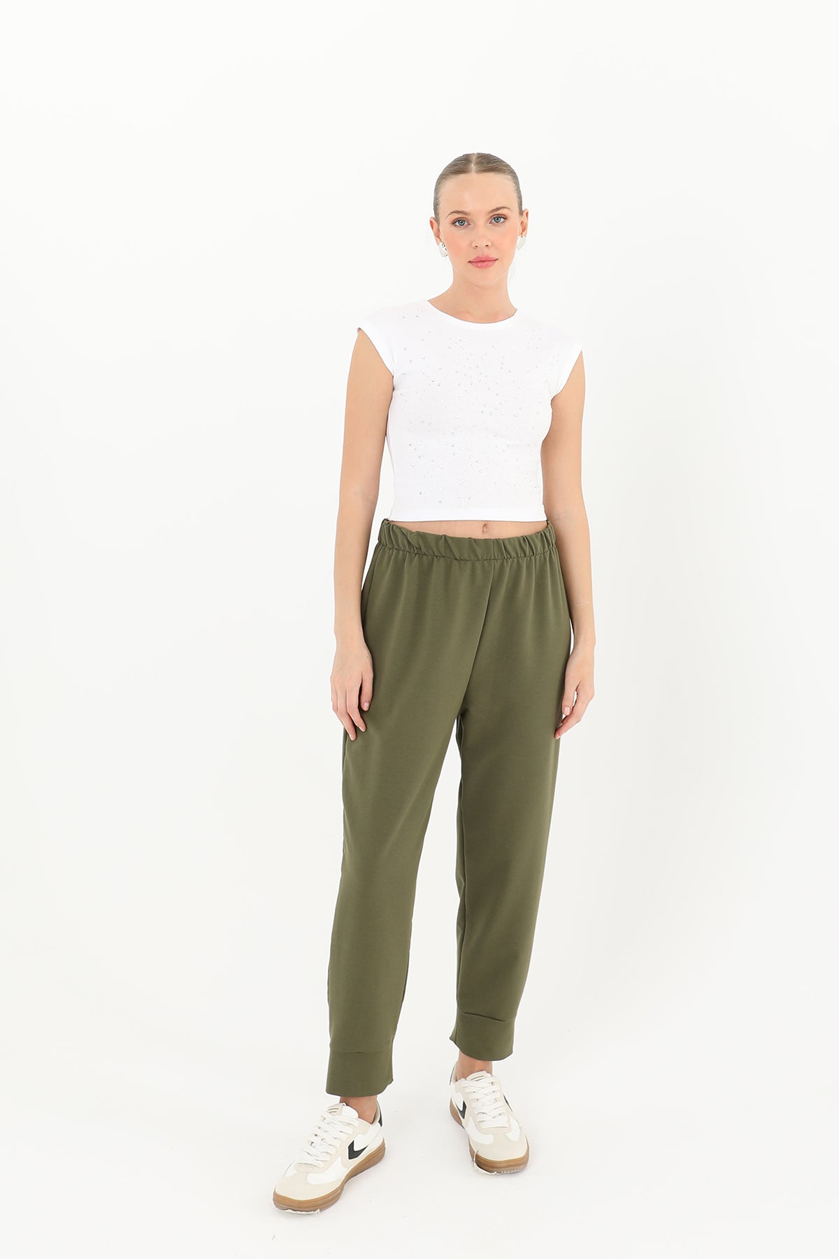 Kadın Ribana Detaylı Eşofman Altı - 30189PNT