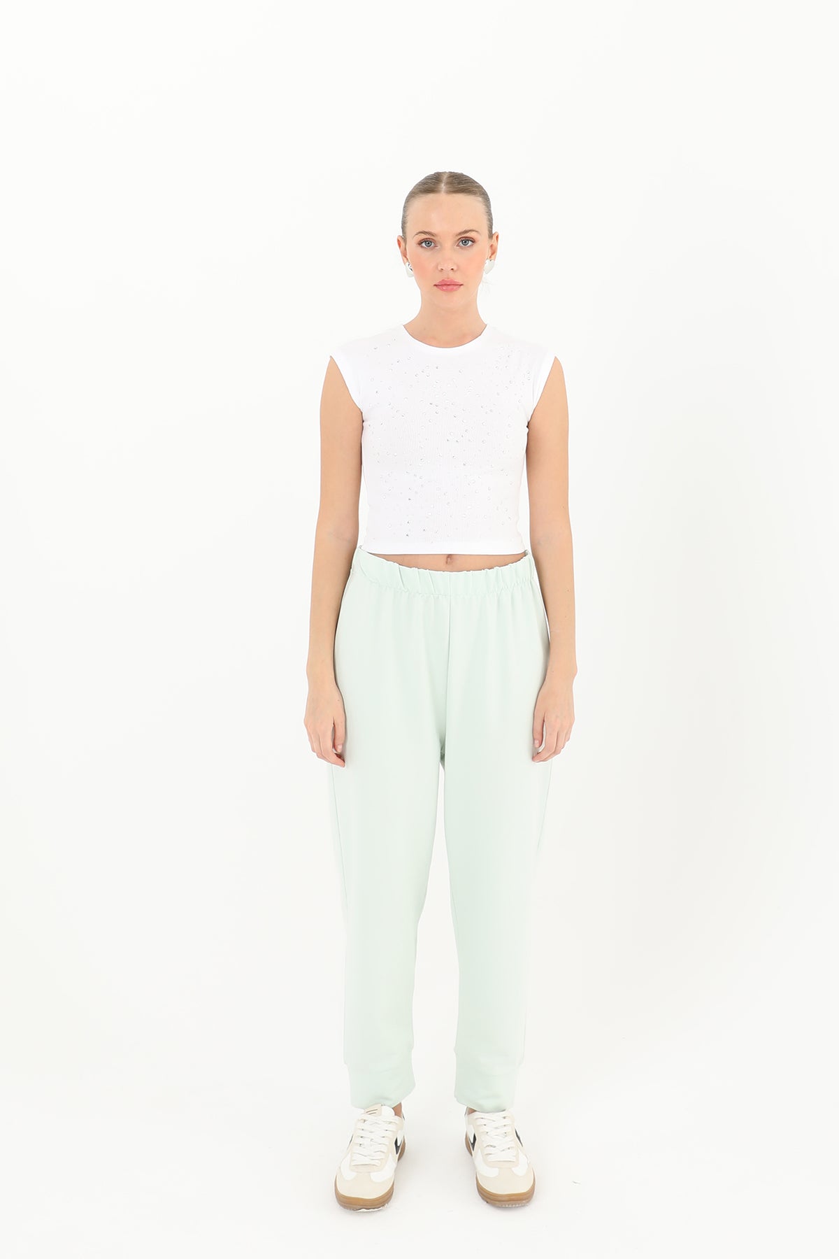 Kadın Ribana Detaylı Eşofman Altı - 30189PNT