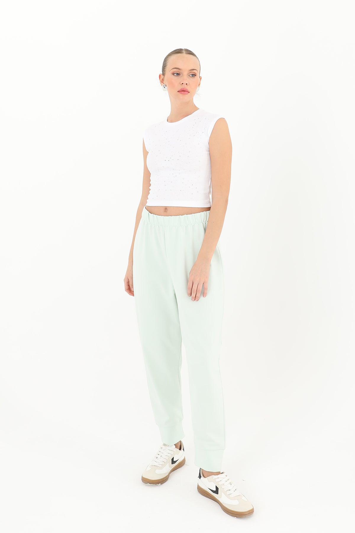 Kadın Ribana Detaylı Eşofman Altı - 30189PNT