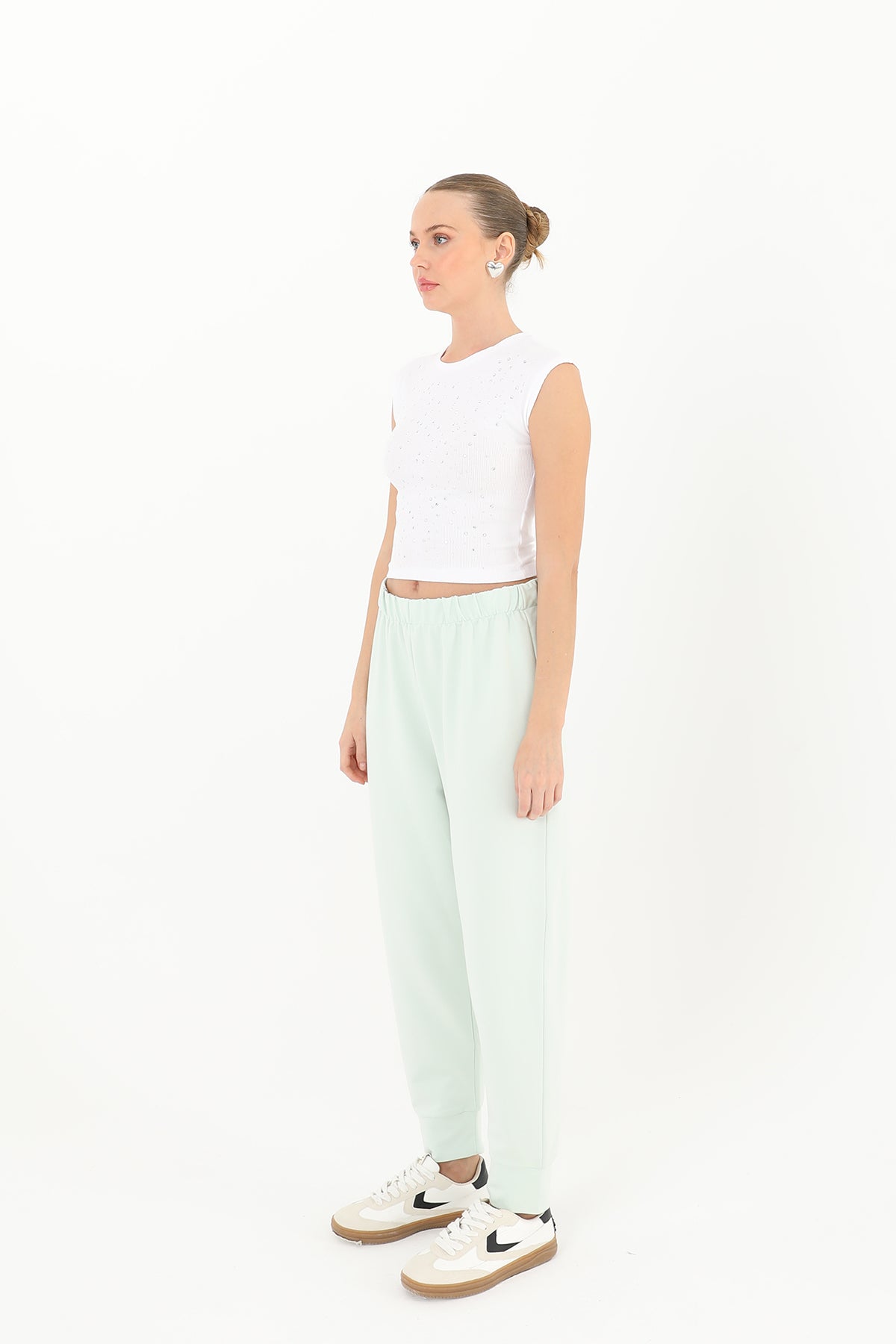 Kadın Ribana Detaylı Eşofman Altı - 30189PNT