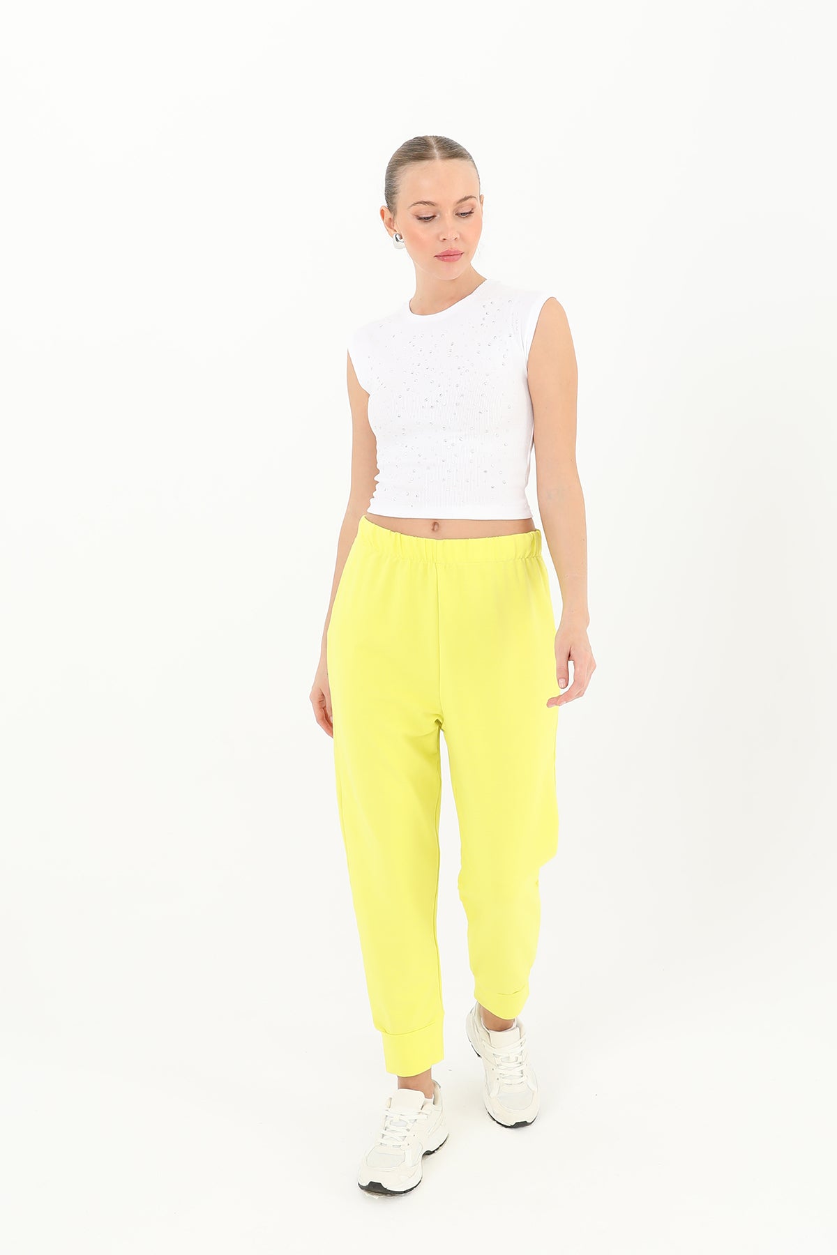 Kadın Ribana Detaylı Eşofman Altı - 30189PNT