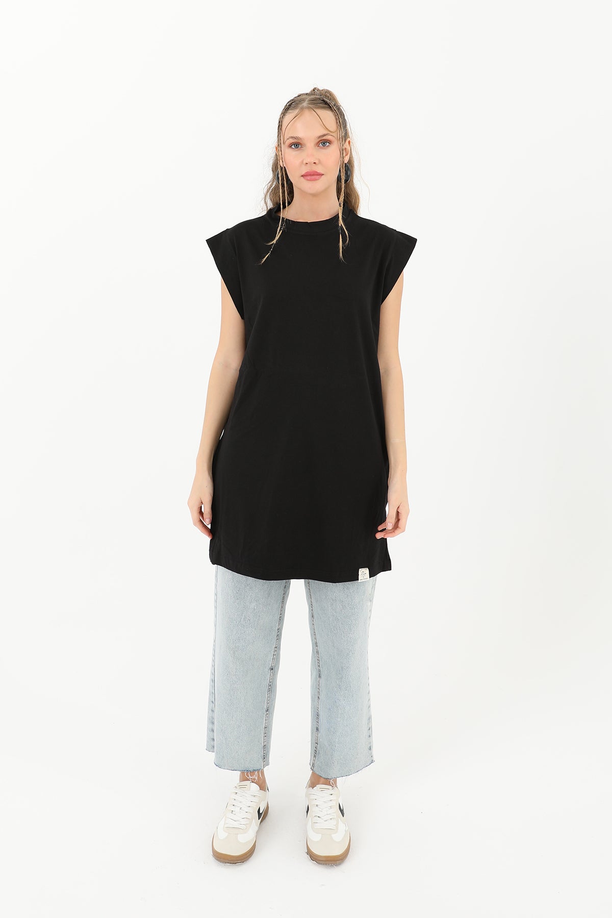 Kadın Basic Kolsuz T-shirt - 30725TUN