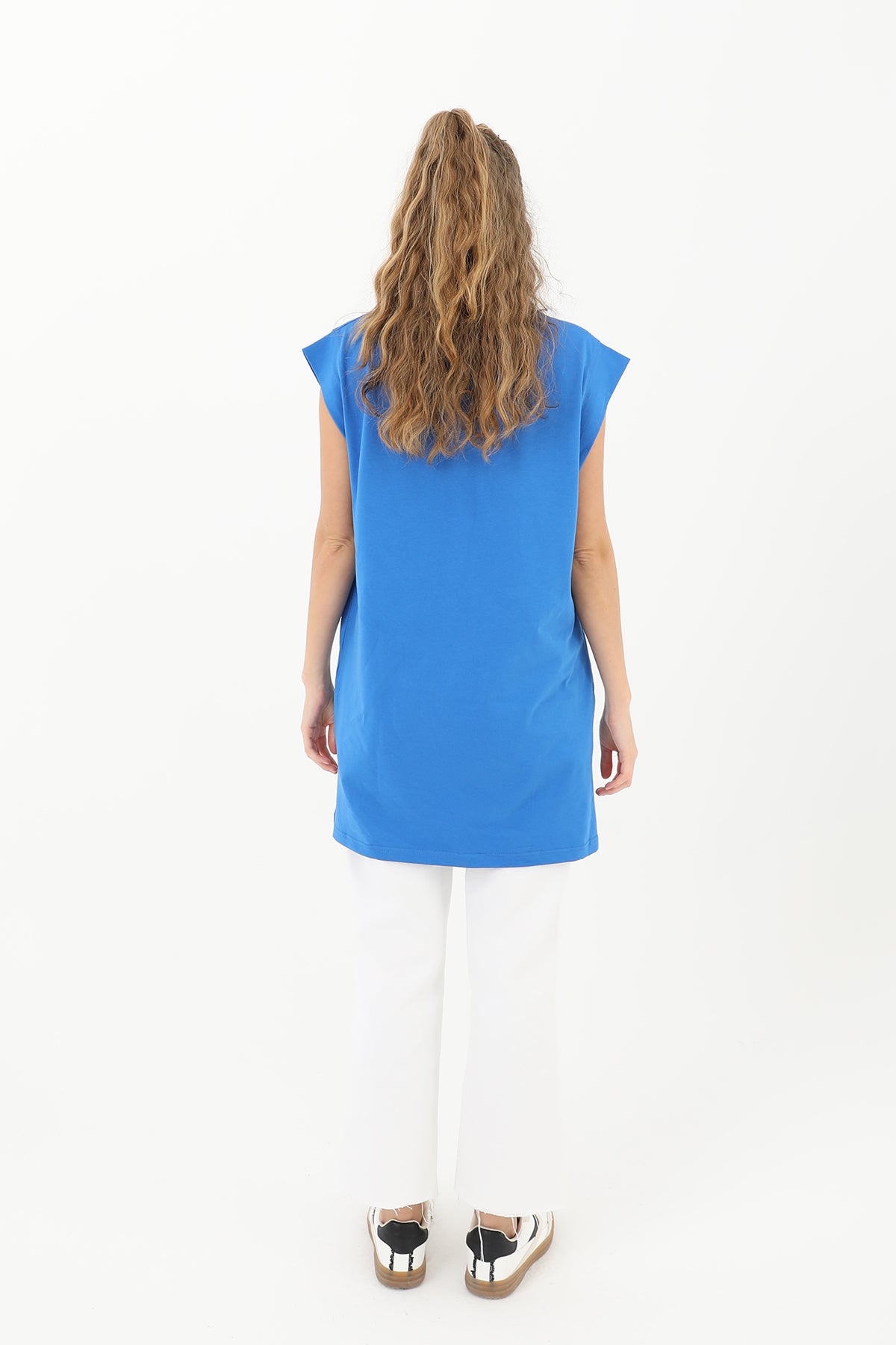 Kadın Basic Kolsuz T-shirt - 30725TUN