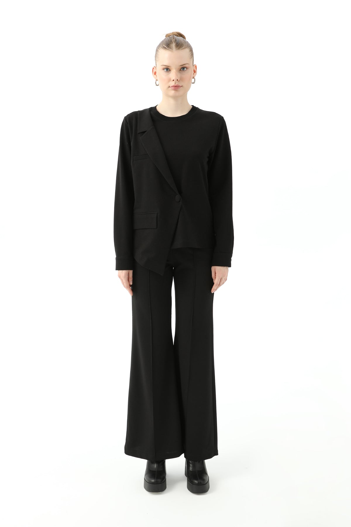 Kadın Ceket Detaylı Sweatshirt - 31441SWT