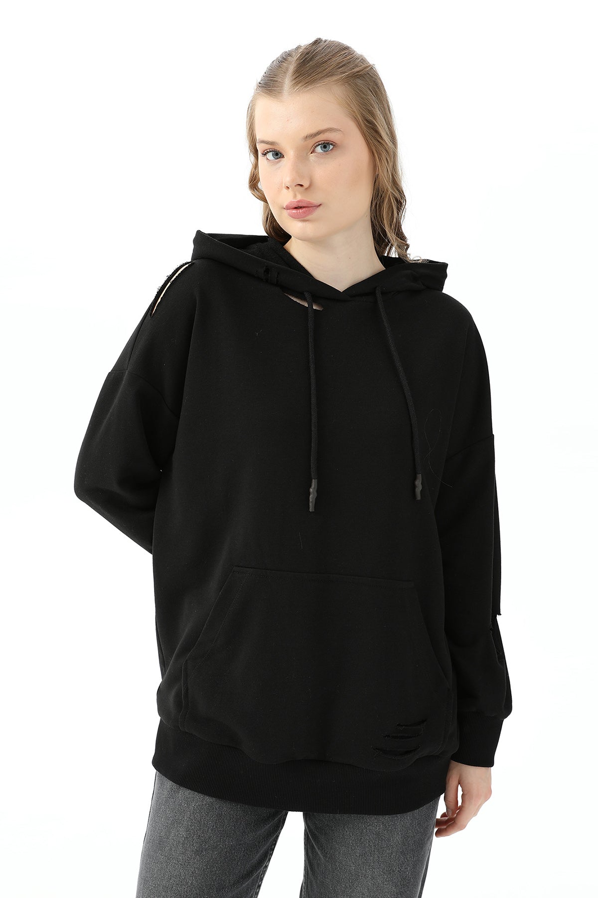 Kadın Kapüşonlu Sweatshirt - 31467SWT