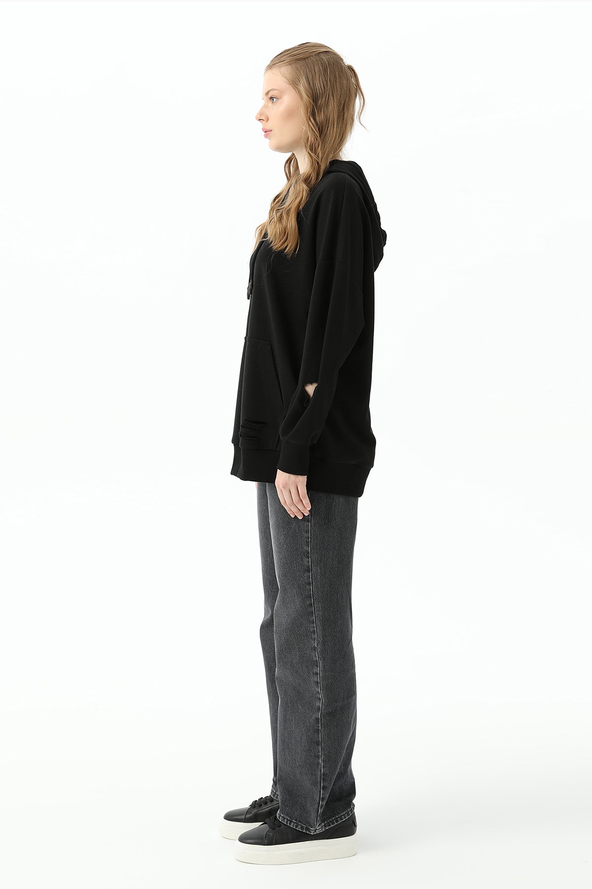 Kadın Kapüşonlu Sweatshirt - 31467SWT