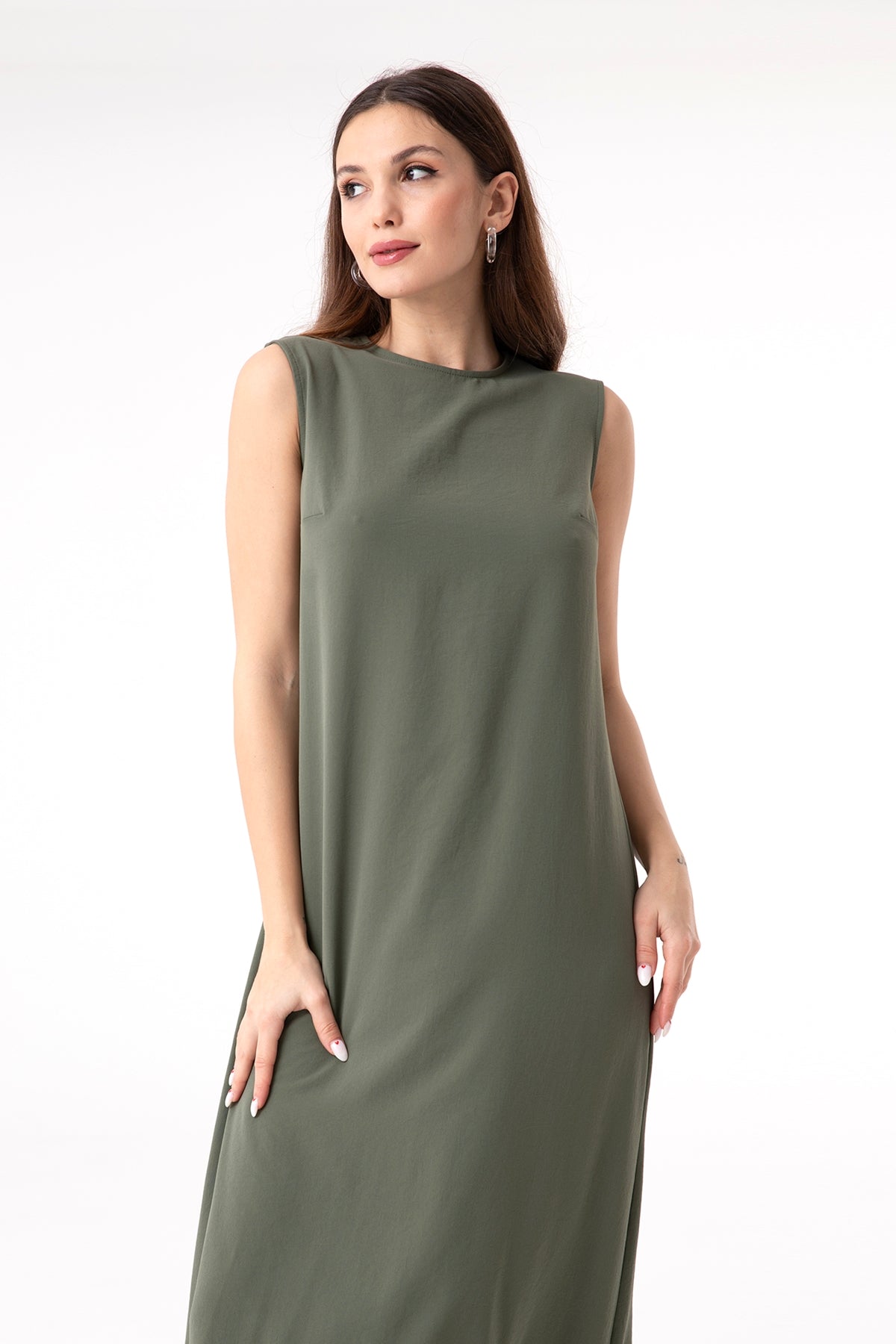 Kadın Kolsuz Basic İçlik Elbise - 10222ELB