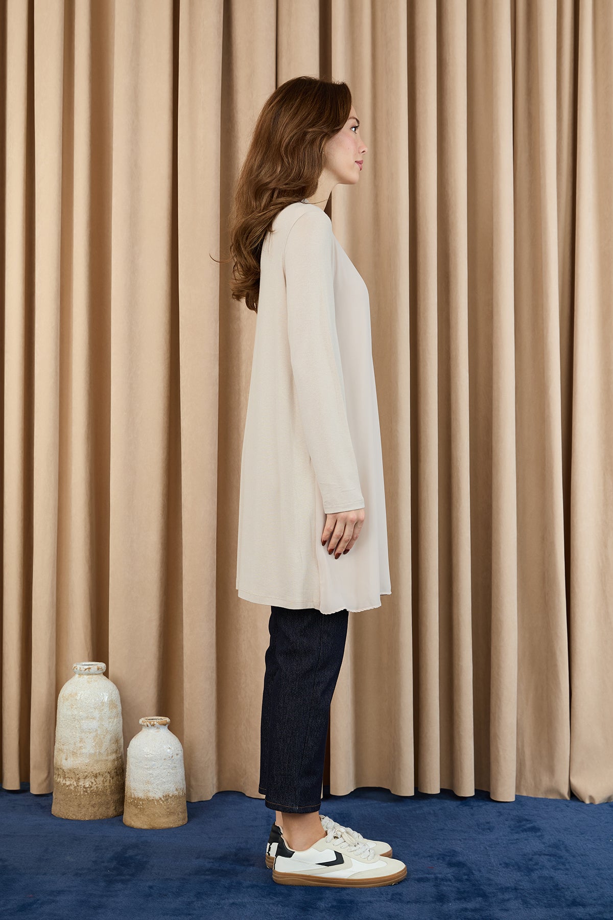 Kadın Balıkçı Yaka Tül Detaylı Bluz - 10269TUN