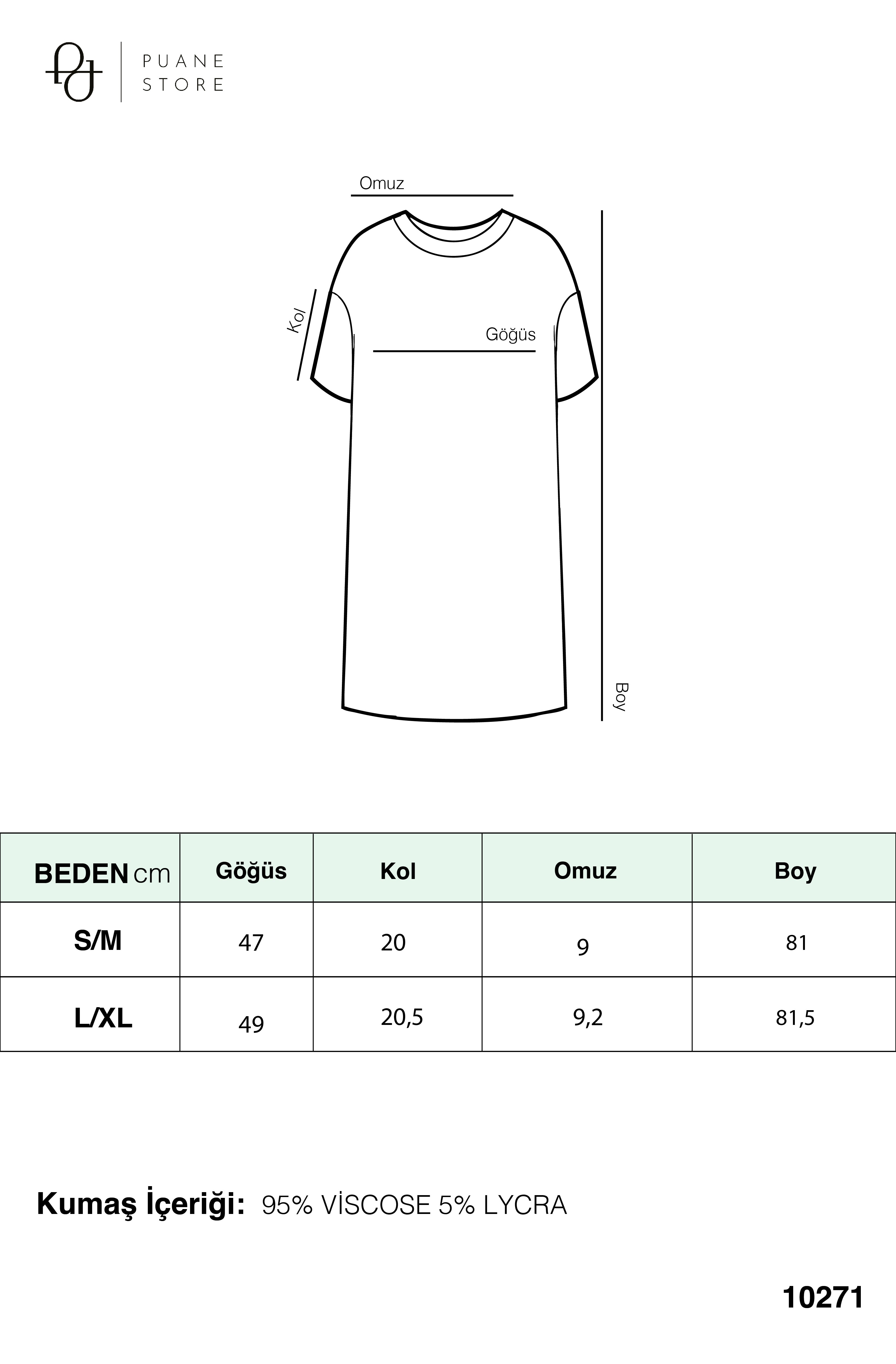 Kadın Basic Uzun T-Shirt -10271TUN