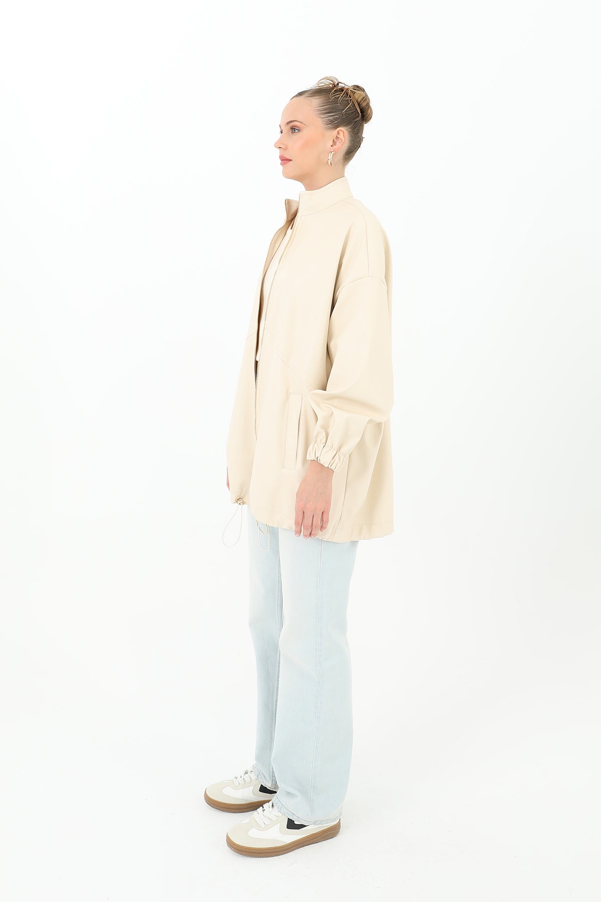 Deri Önden Fermuarlı Mont - 15120MNT