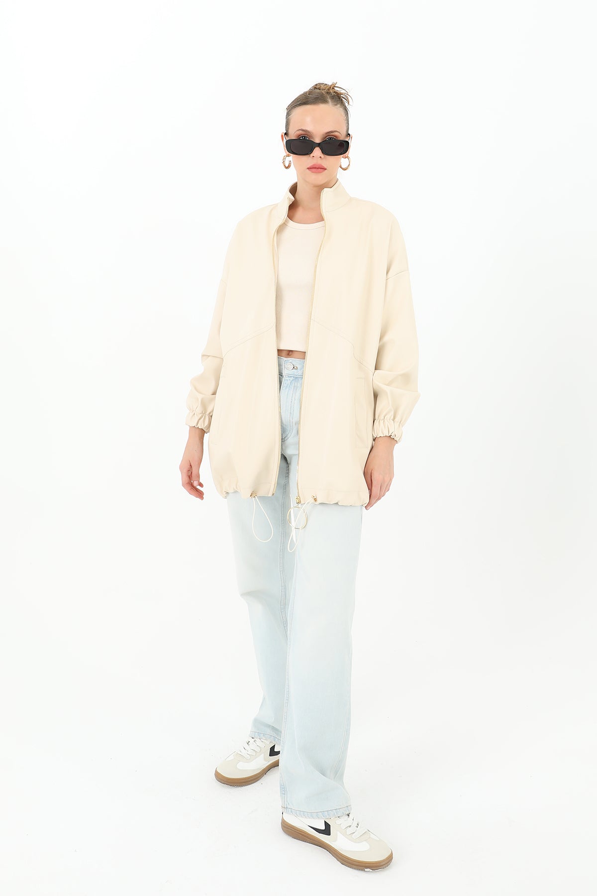 Deri Önden Fermuarlı Mont - 15120MNT